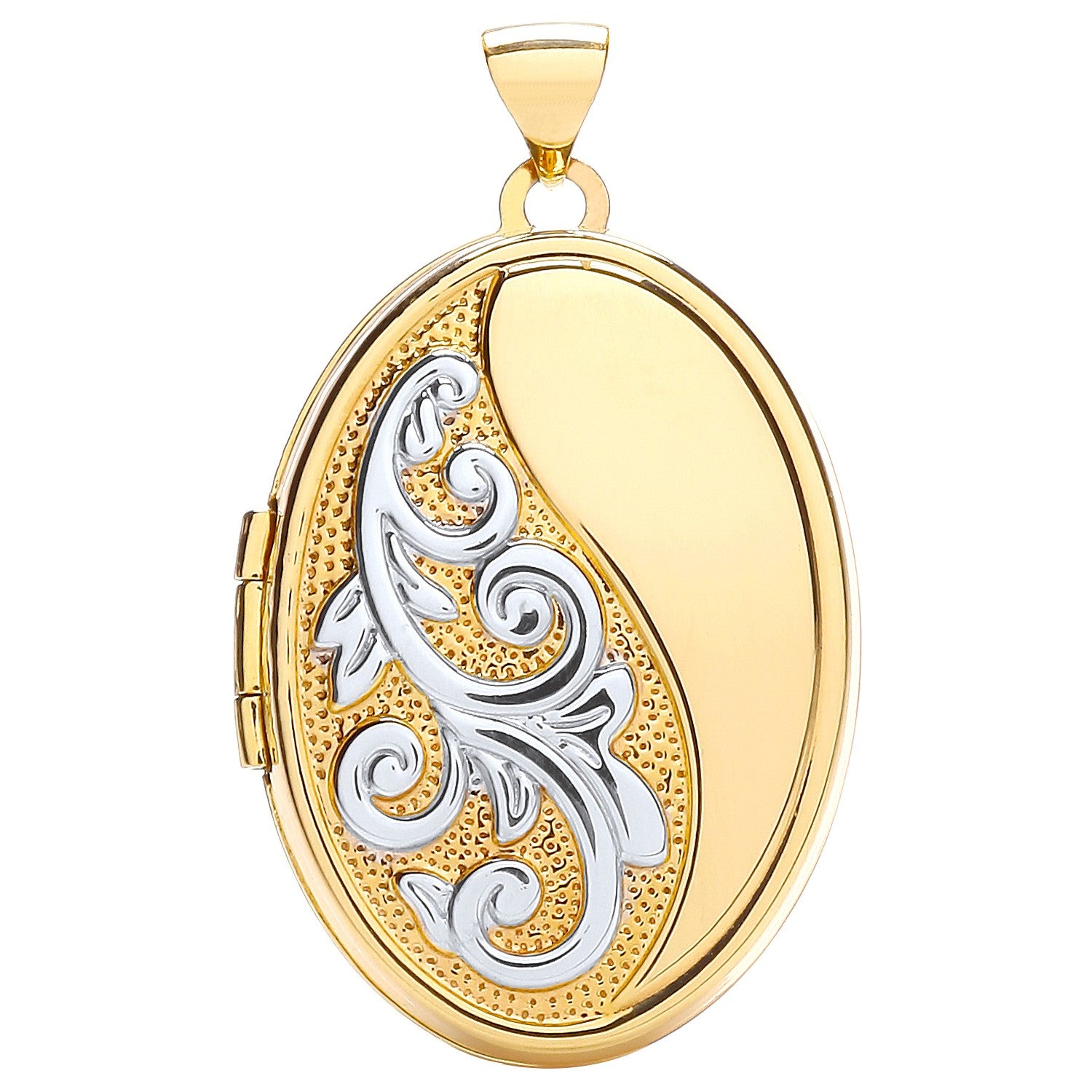 W-Y Oval Locket With Half Design