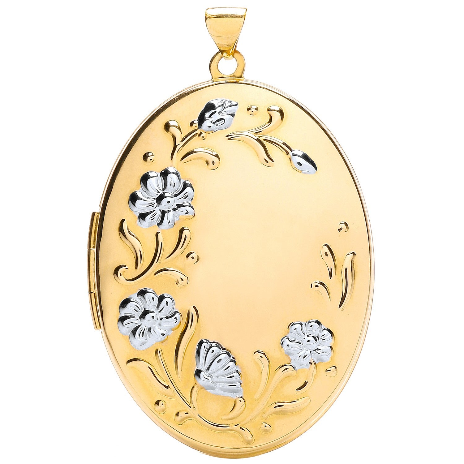 W-Y Oval Flower design Locket