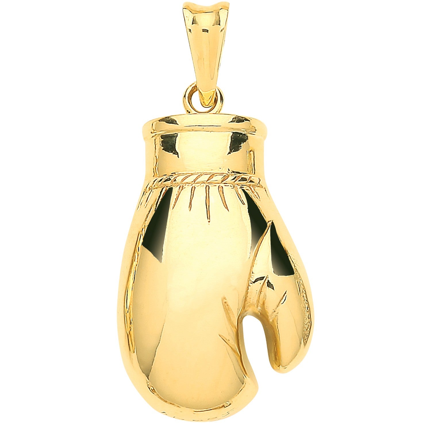 Yellow Gold Hollow, Plain Large Boxing Glove Pendant