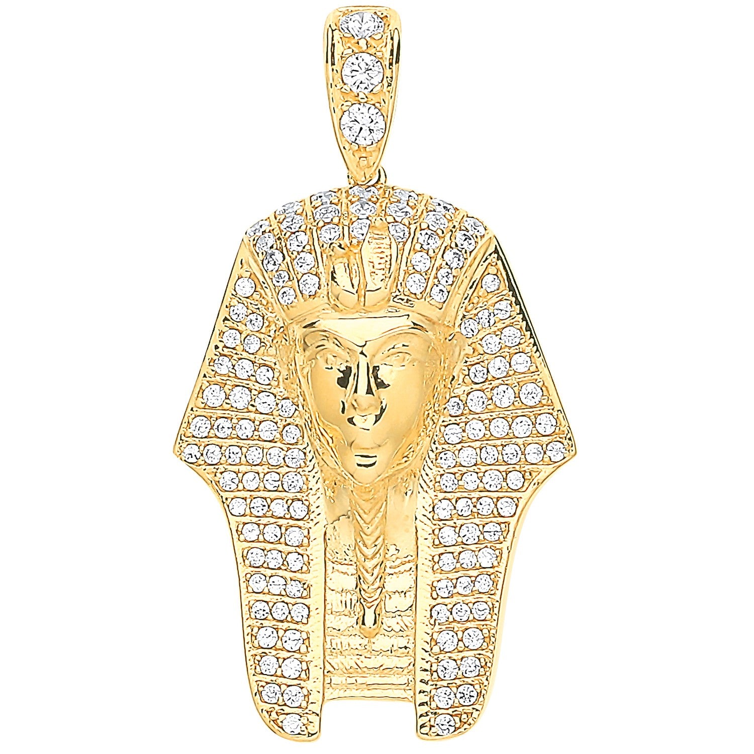 Yellow Gold Cubic Zirconia King Tutankhamun Pendant