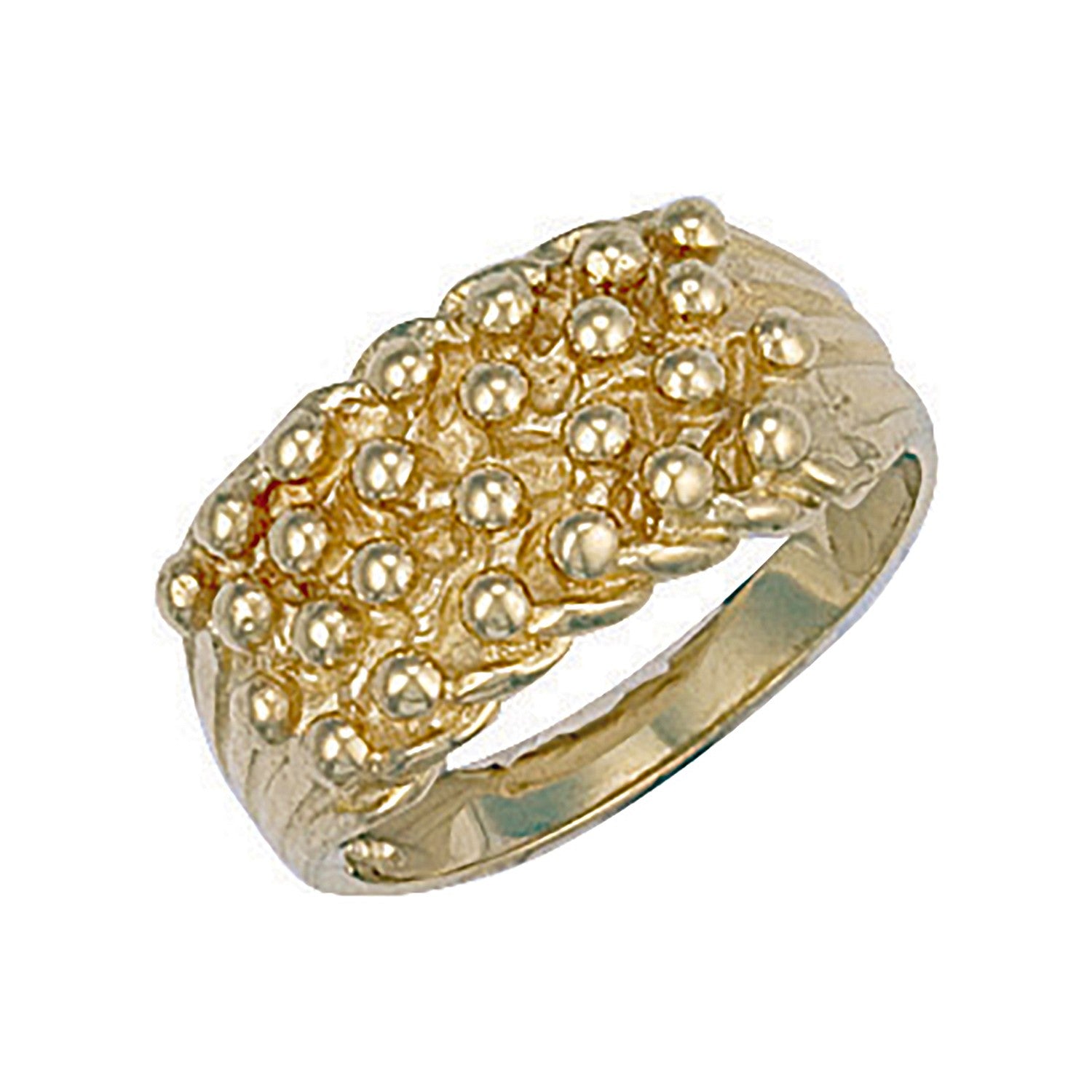 Yellow Gold Woven Back 4 Row Keeper Ring