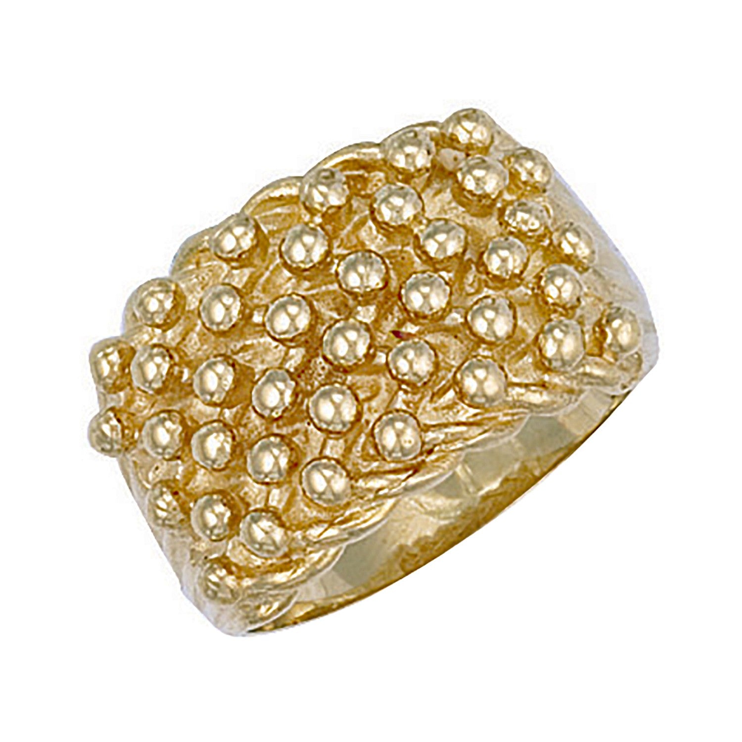 Yellow Gold Woven Back 6 Row Keeper Ring