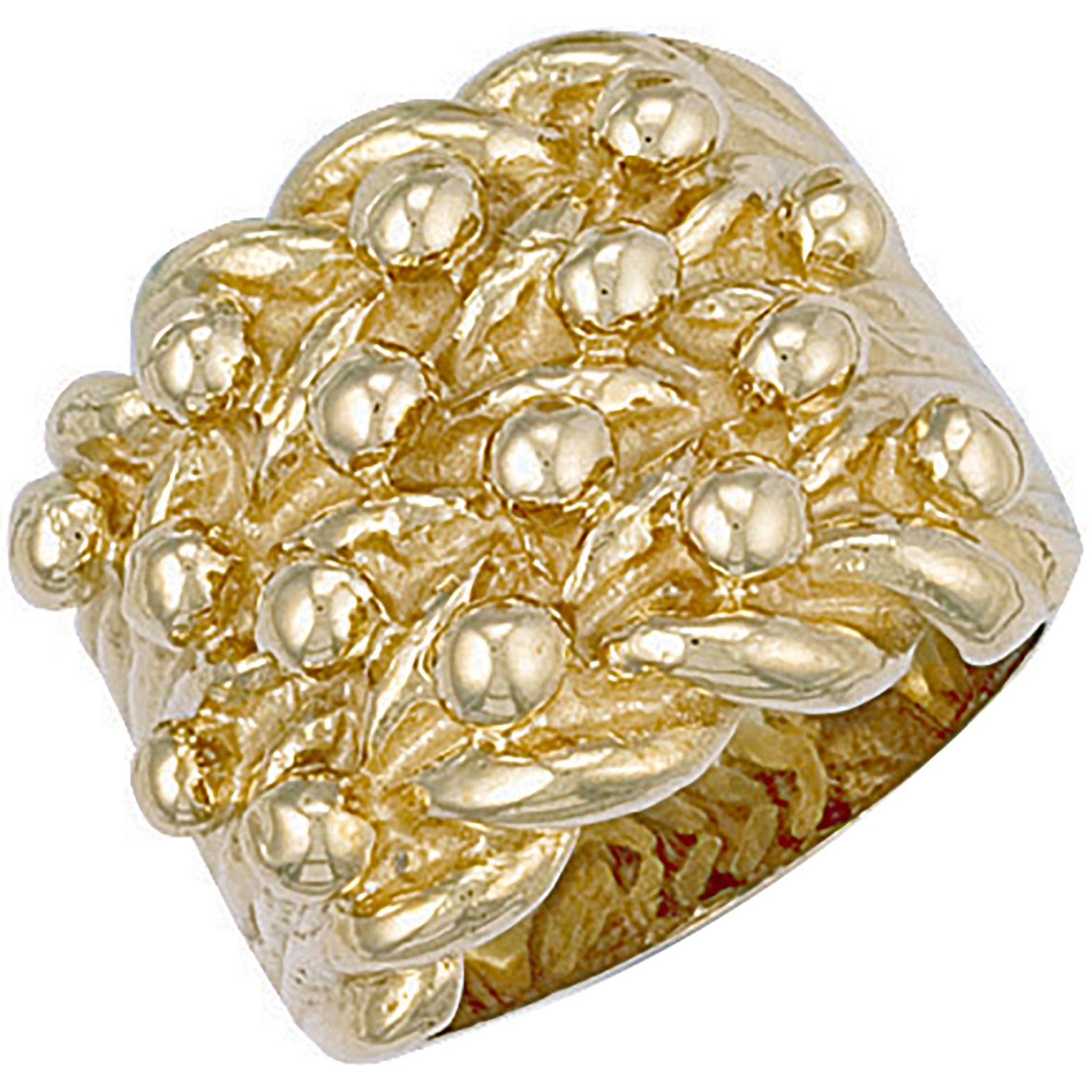 Yellow Gold Woven Back 4 Row Keeper Ring