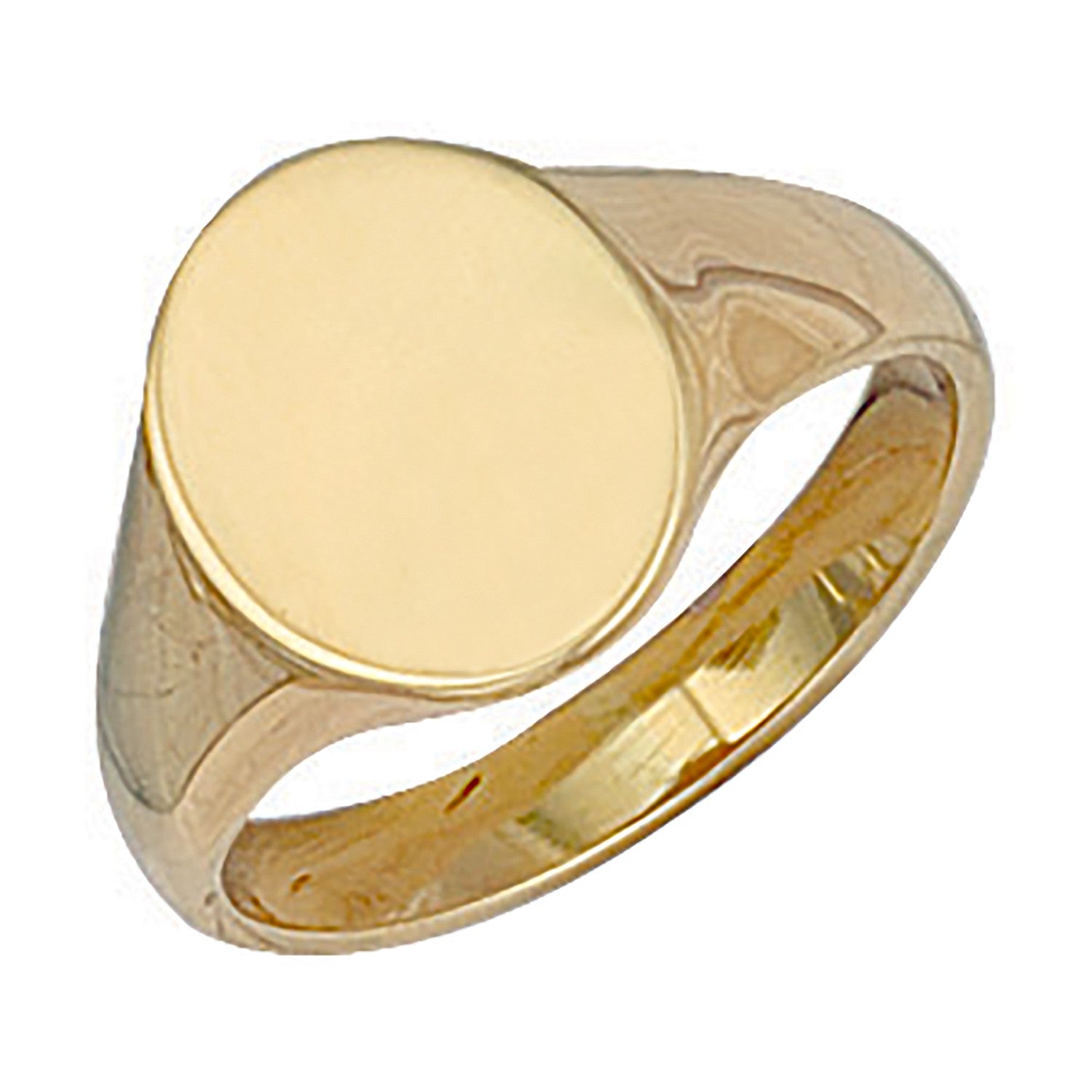 Yellow Gold Oval Plain Signet Ring