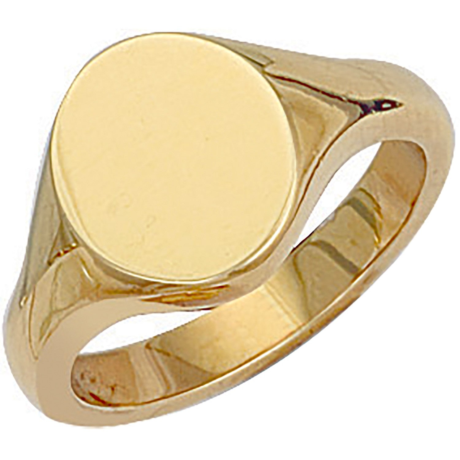 Yellow Gold Oval Plain Signet Ring