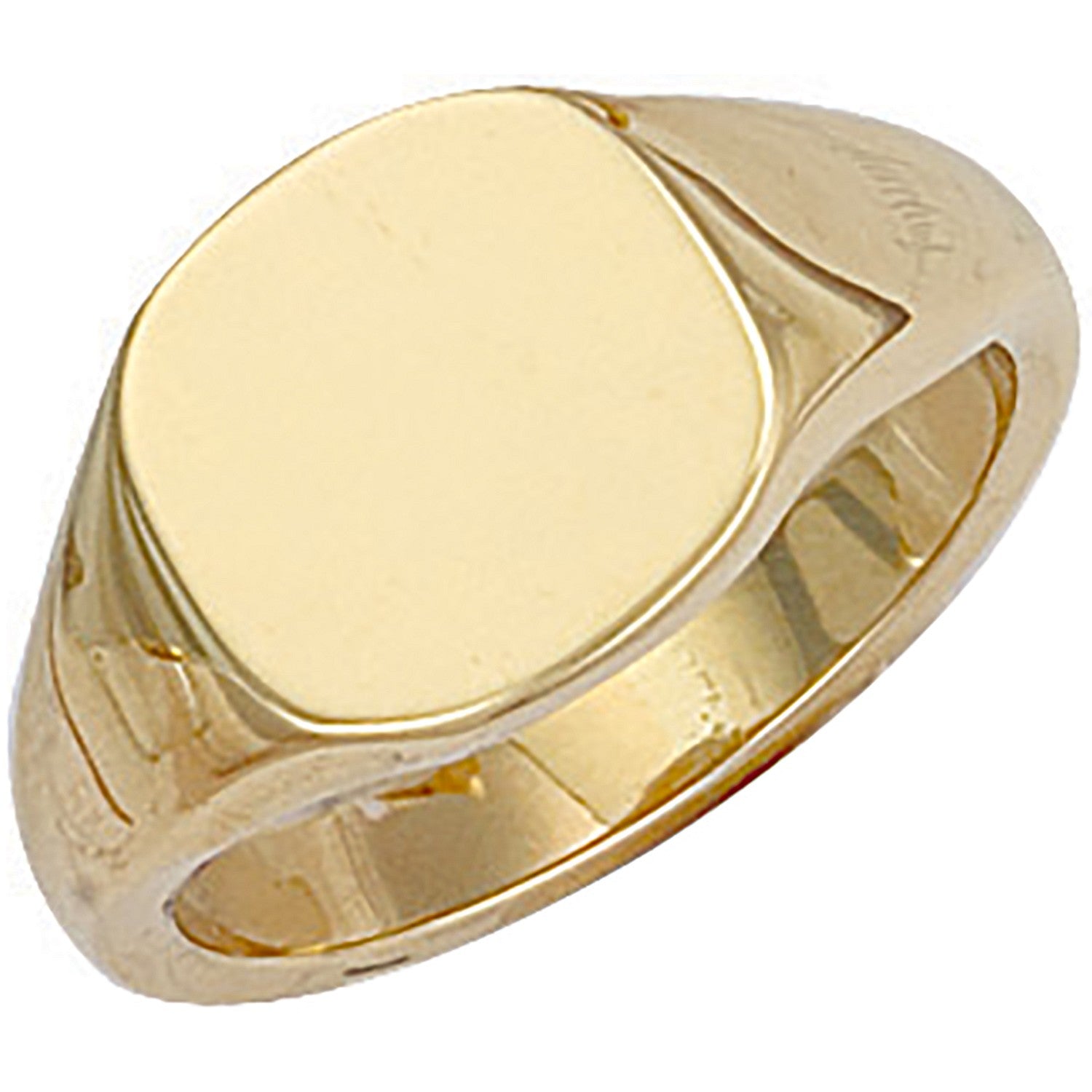 Yellow Gold Cushion Plain Signet Ring