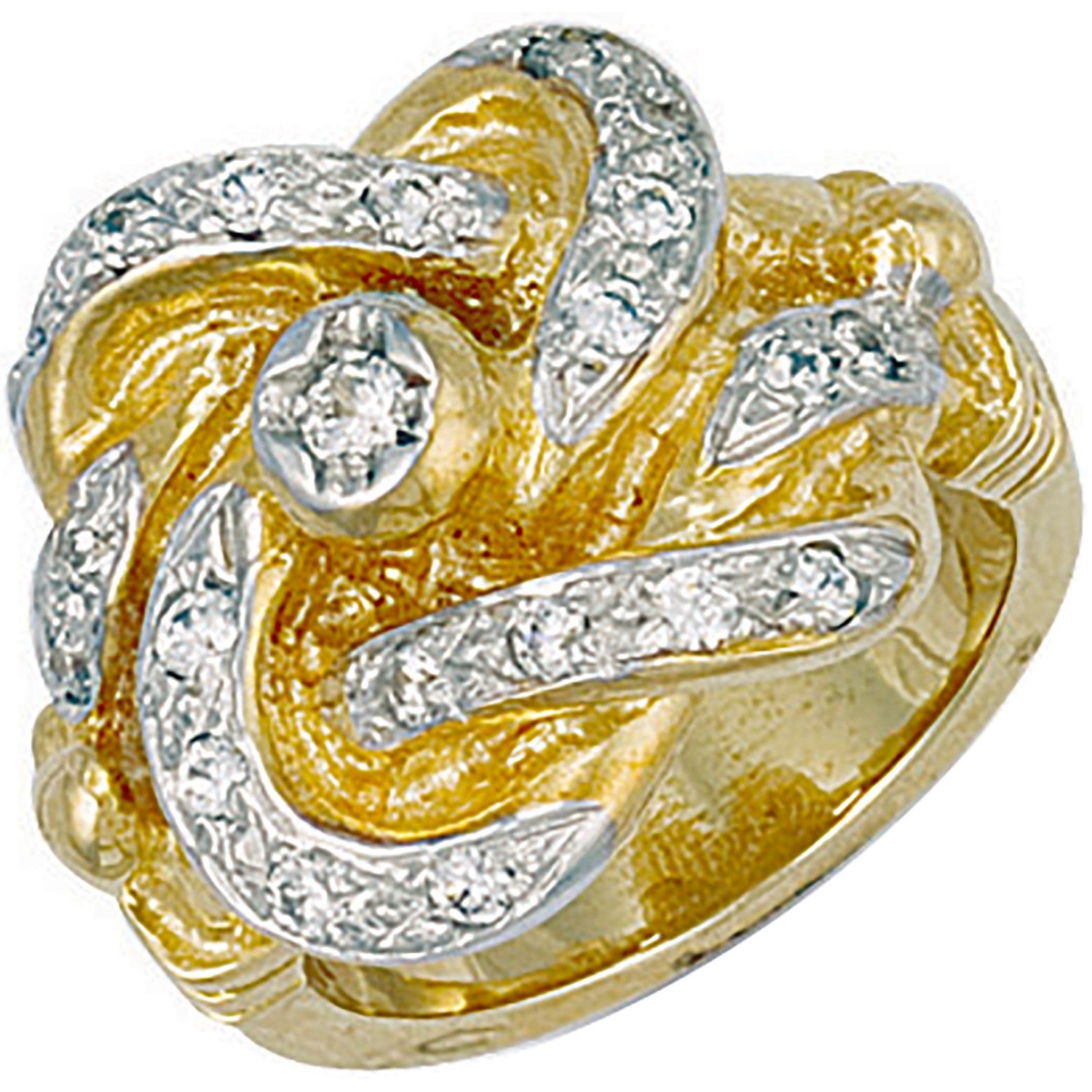 Yellow Gold Cubic Zirconia Knot Ring