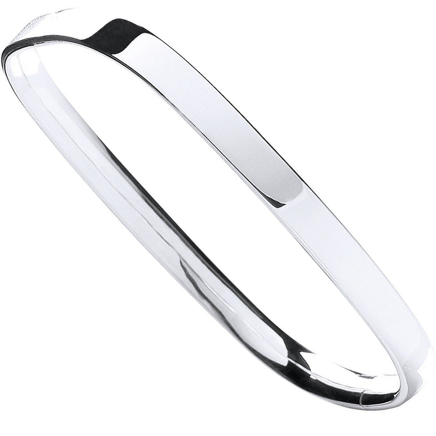 Silver Solid Tv Shaped Hinged Bangle