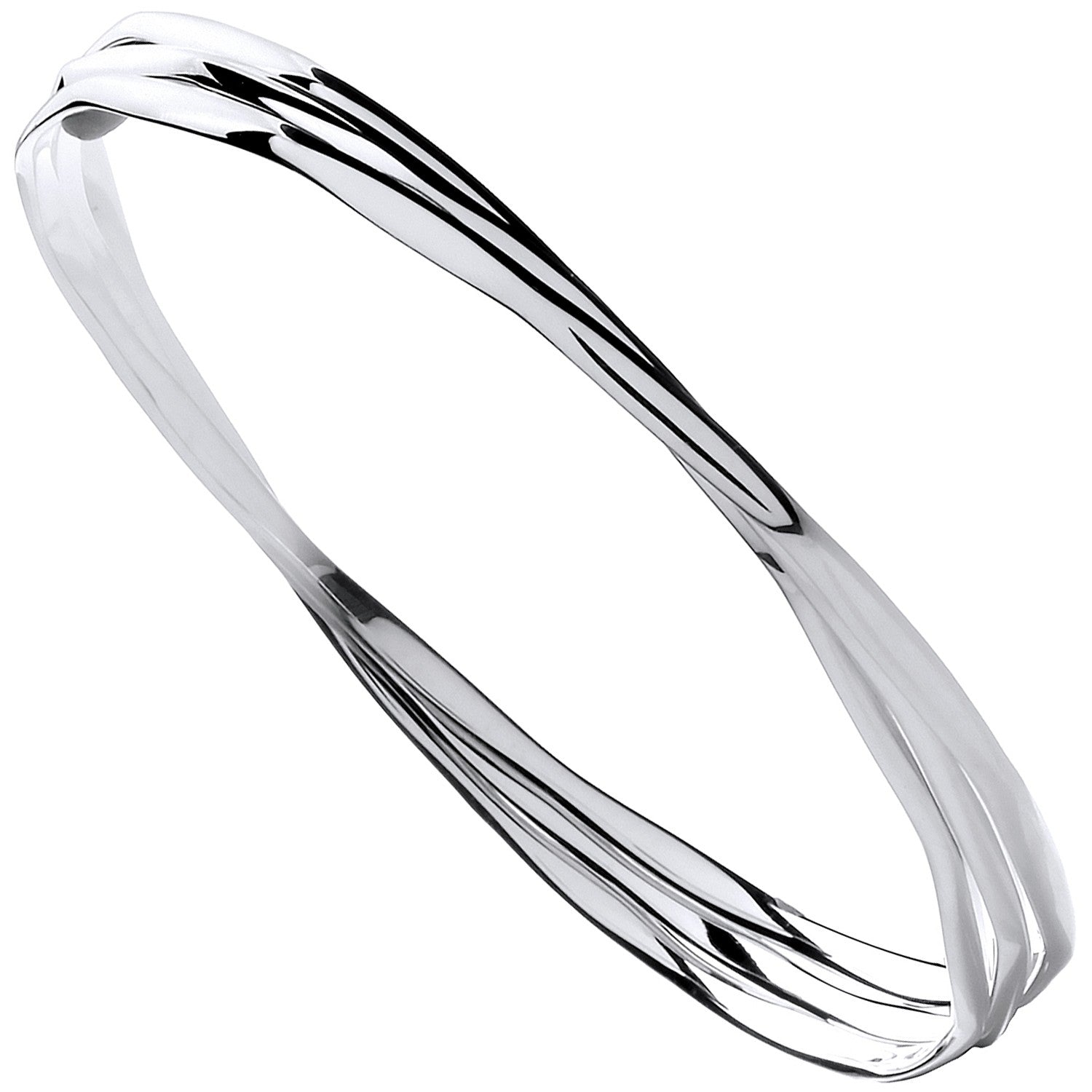 Silver Russian Faceted Ladies Bangle