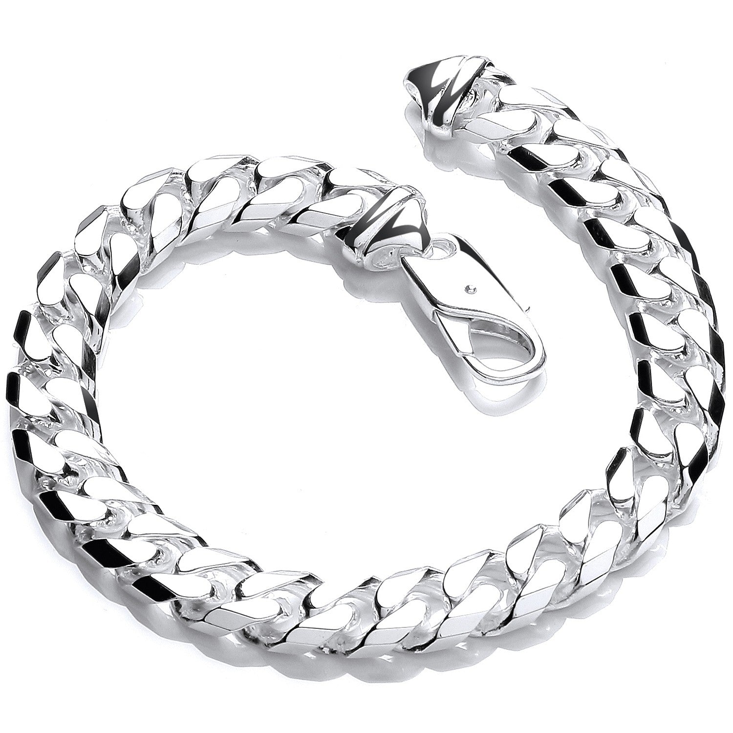 Silver Curb Gents 8" Bracelet
