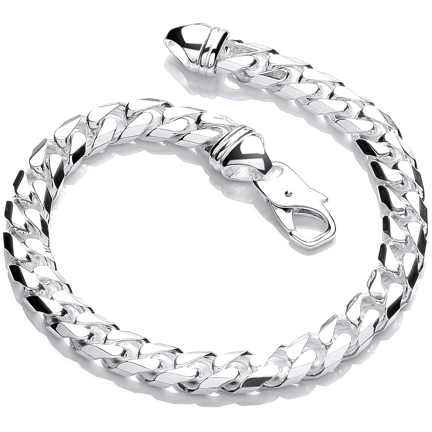 Silver Curb Gents 8" Bracelet