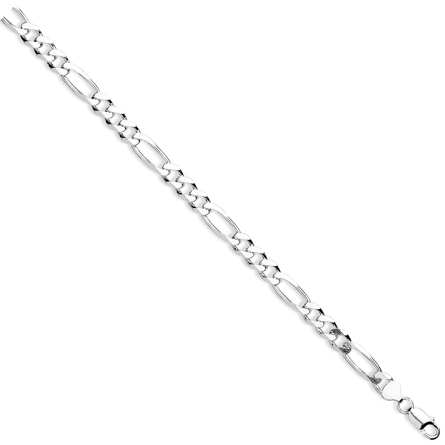 Silver 8.6mm Figaro Chains-Bracelets