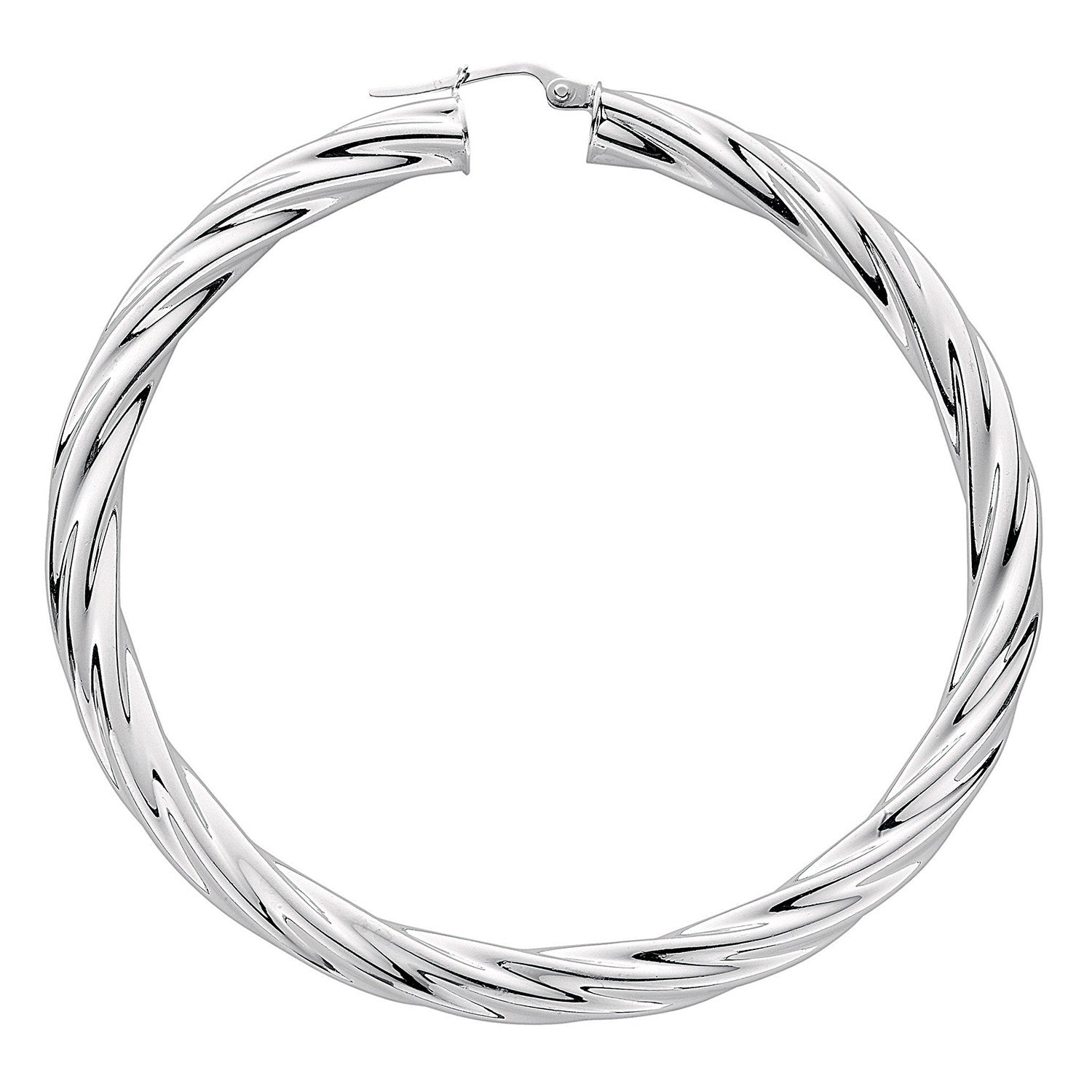 Silver Twisted Hoop Earrings