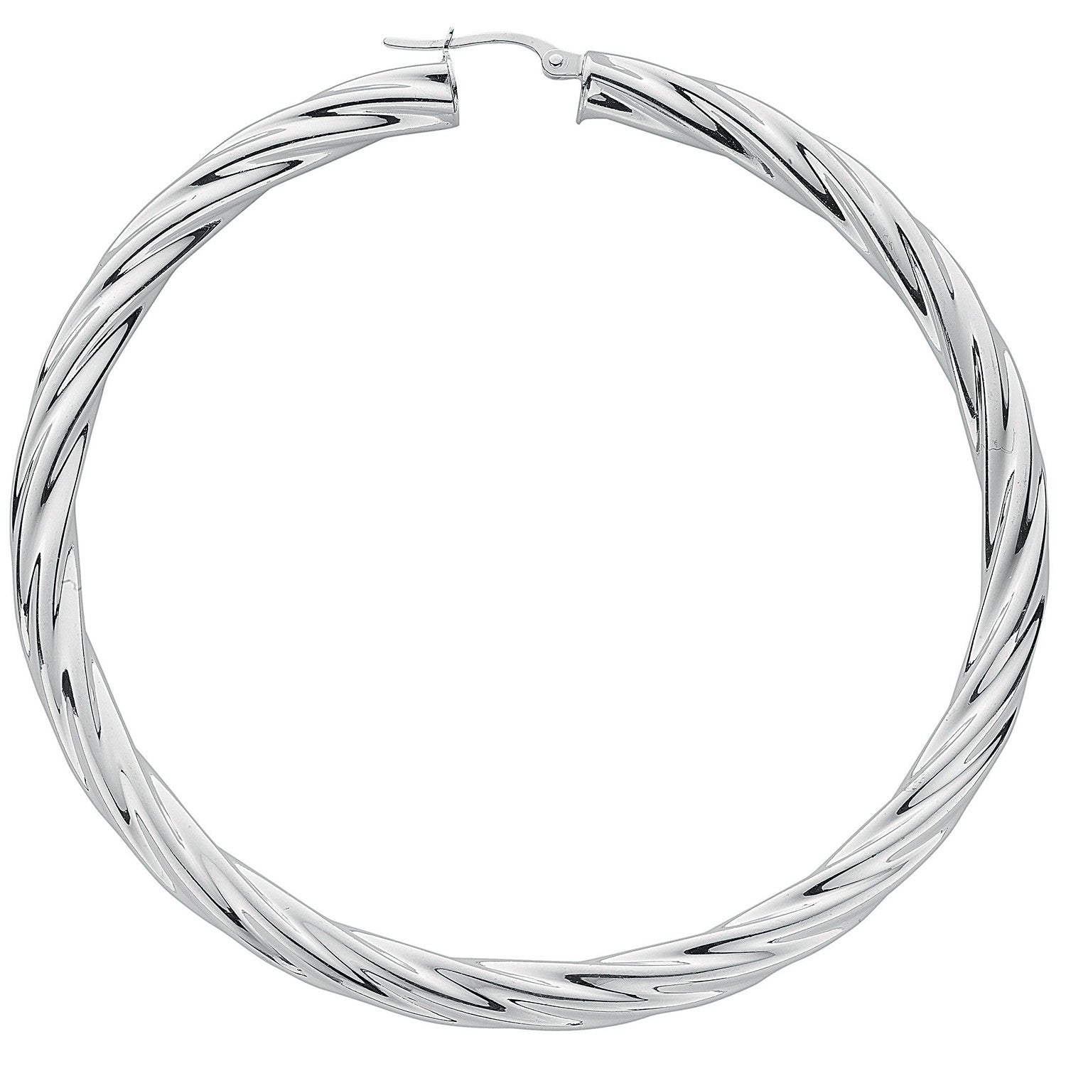 Silver Twisted Hoop Earrings