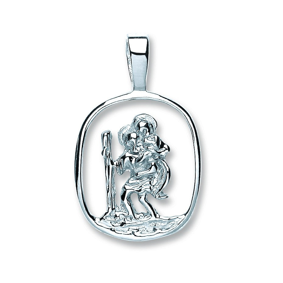 Silver Cut Out St Christopher Pendant