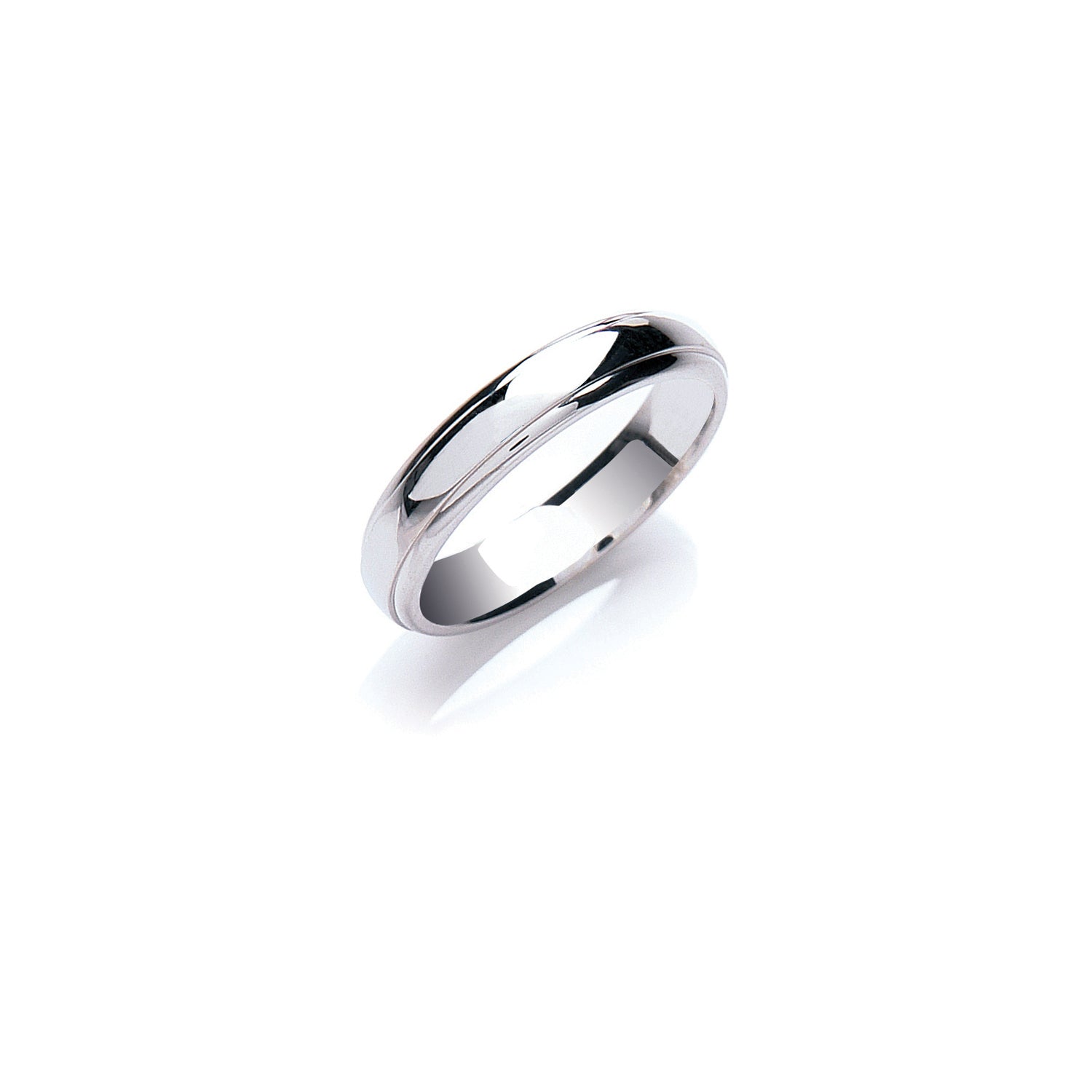 4mm Court Track Edge Wedding Band