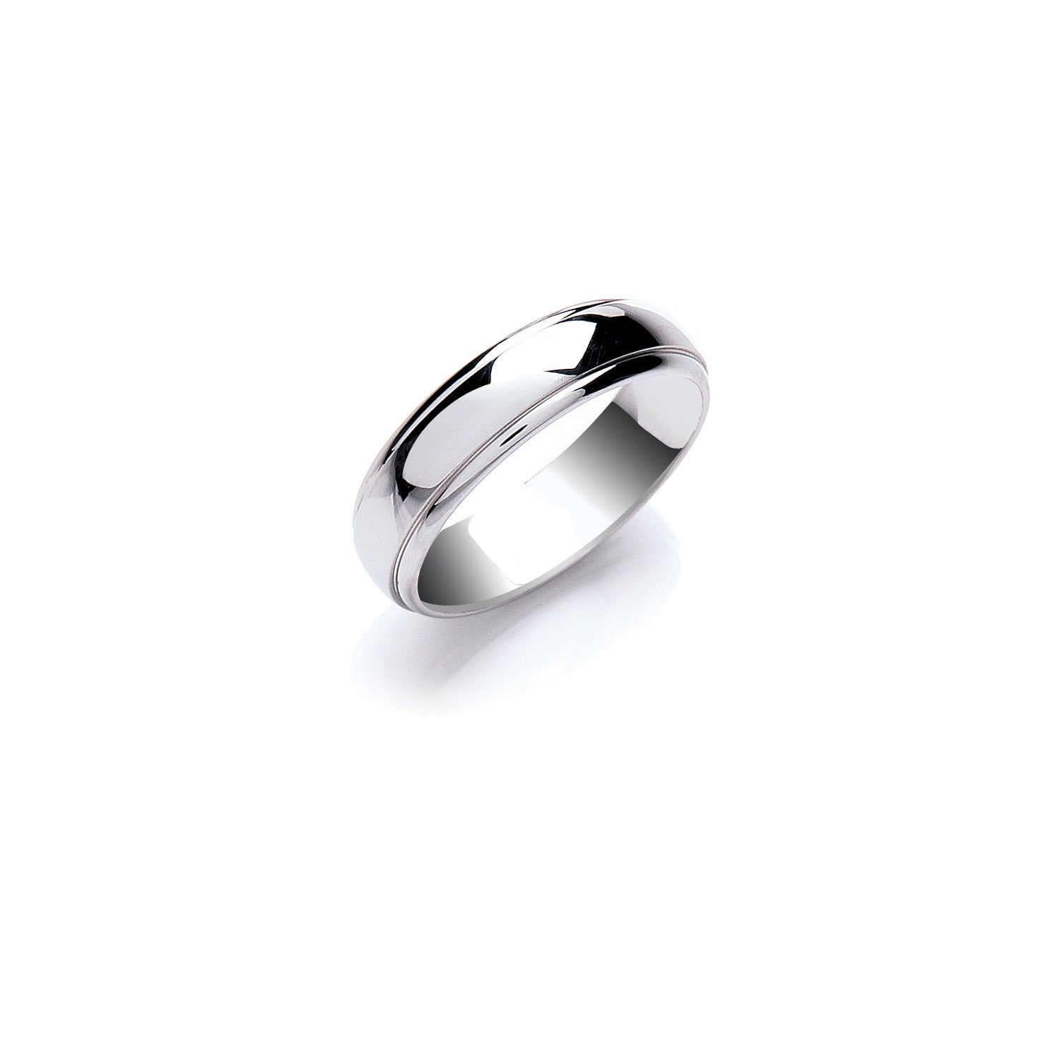 6mm Court Track Edge Wedding Band