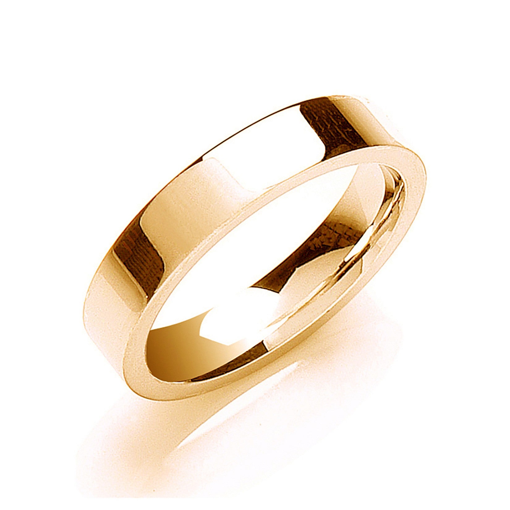 4mm Flat Court Shape Wedding Band