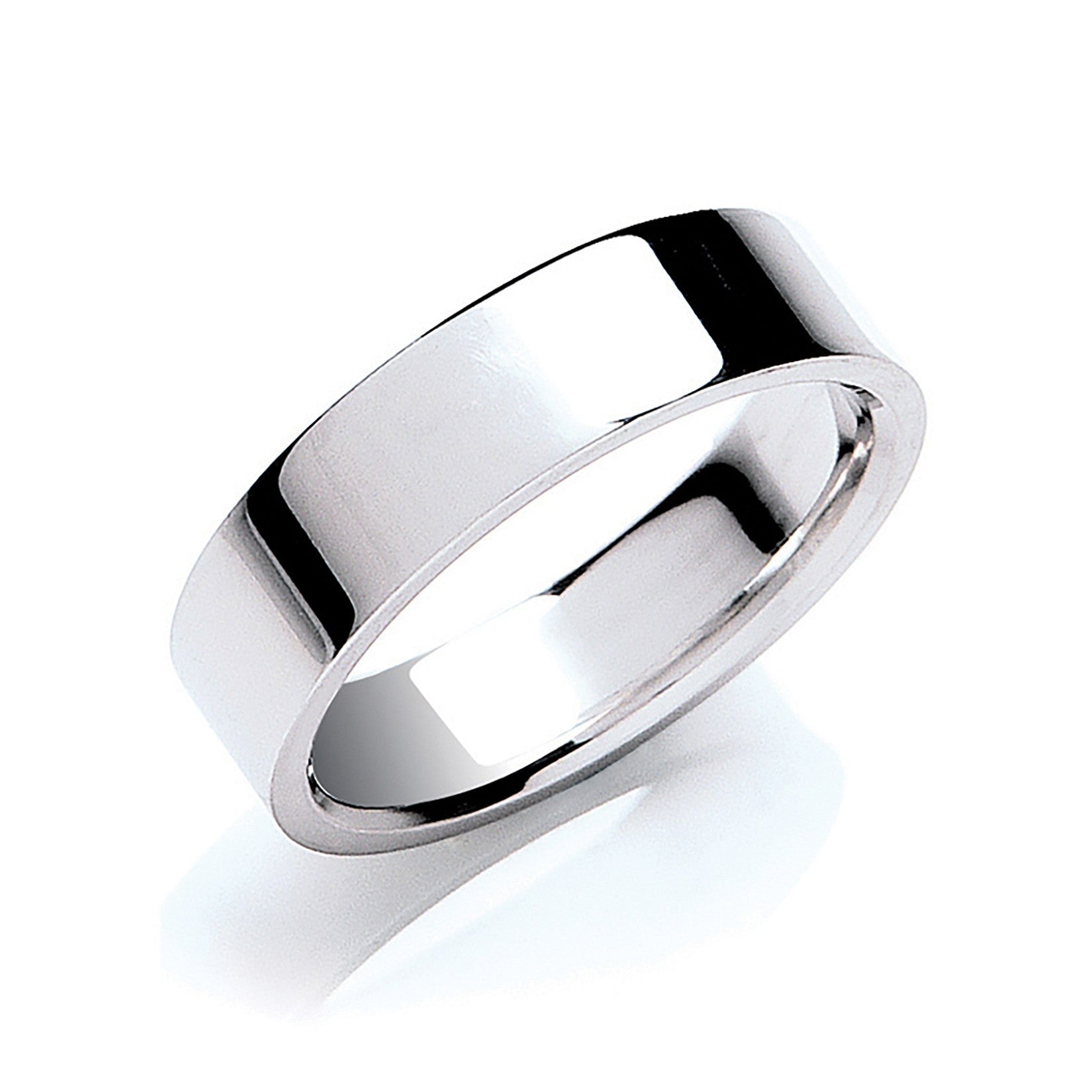 6mm Flat Court Shape Wedding Band