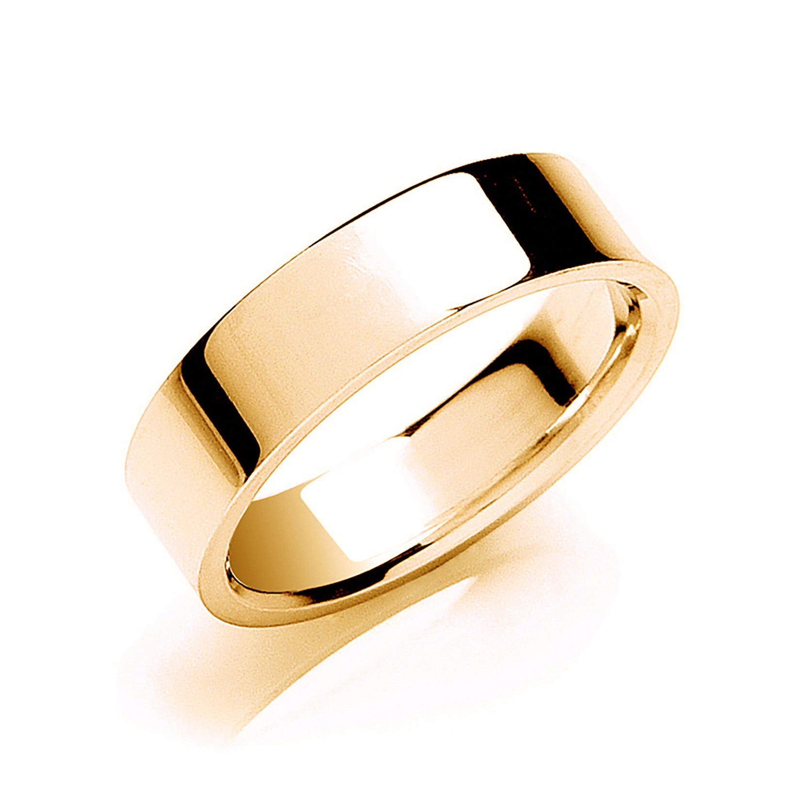 6mm Flat Court Shape Wedding Band