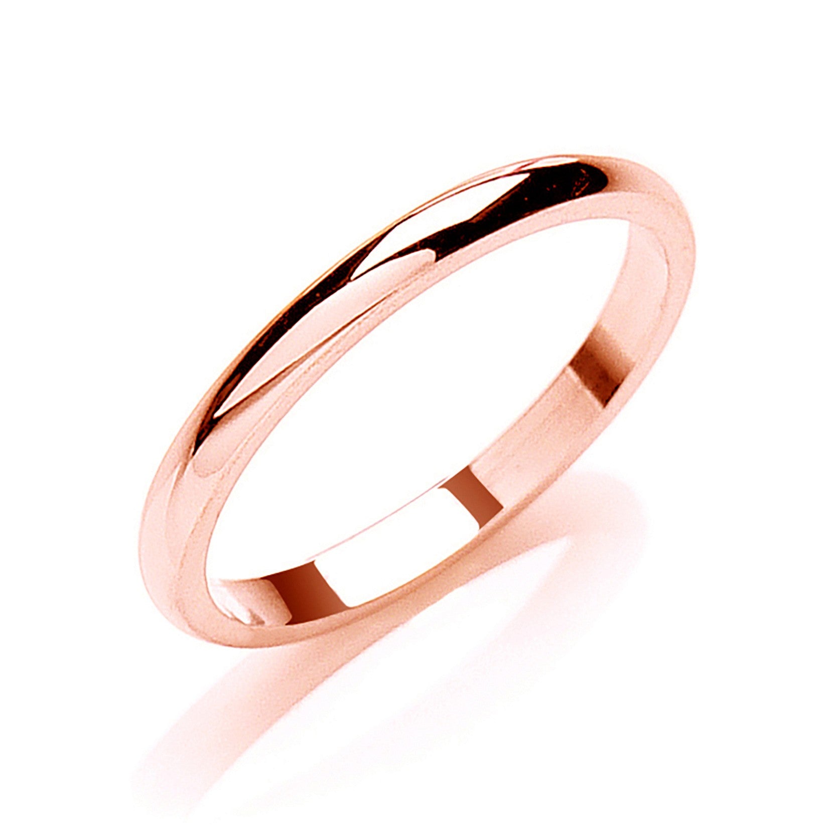 2mm Plain D Shape Wedding Band