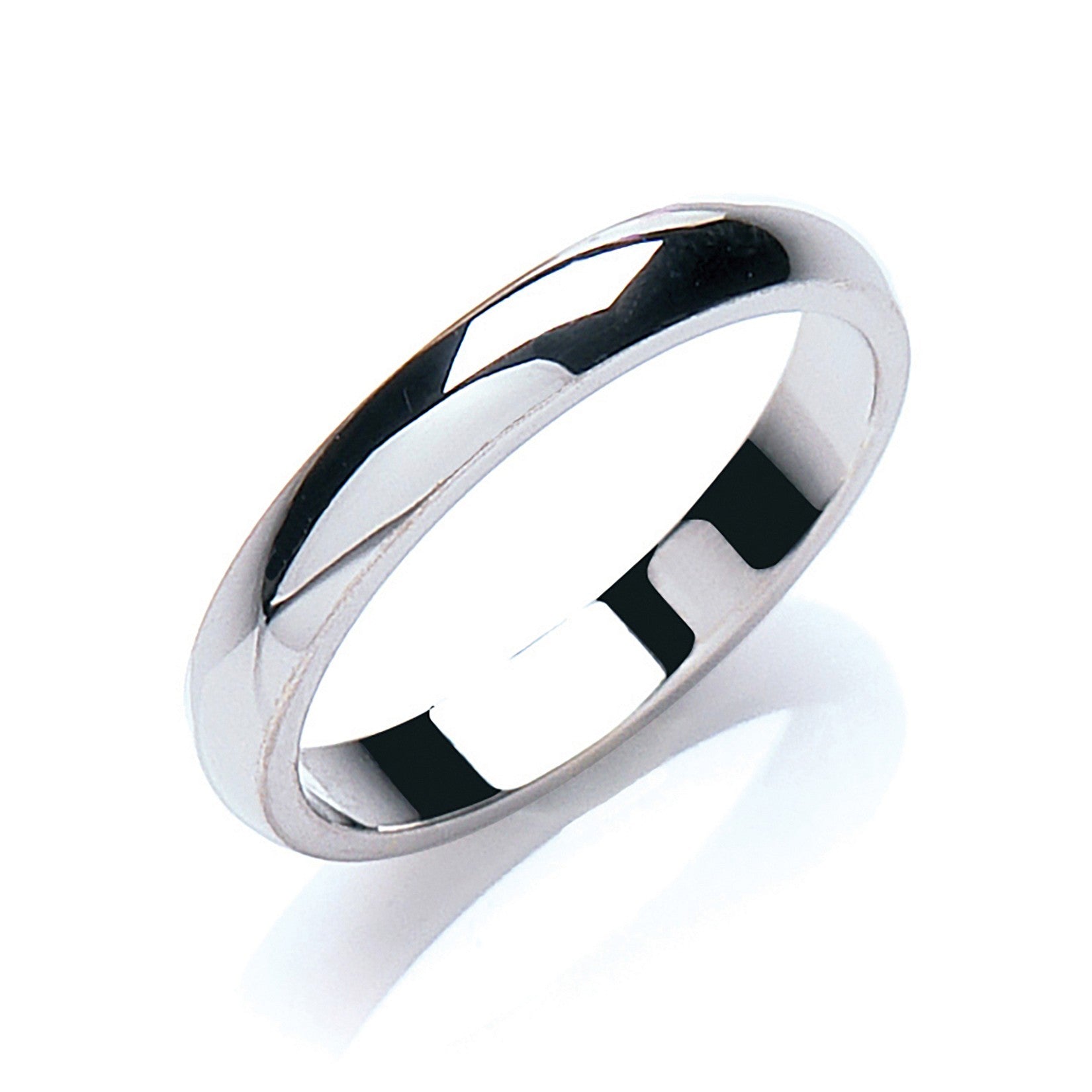 3mm Plain D Shape Wedding Band