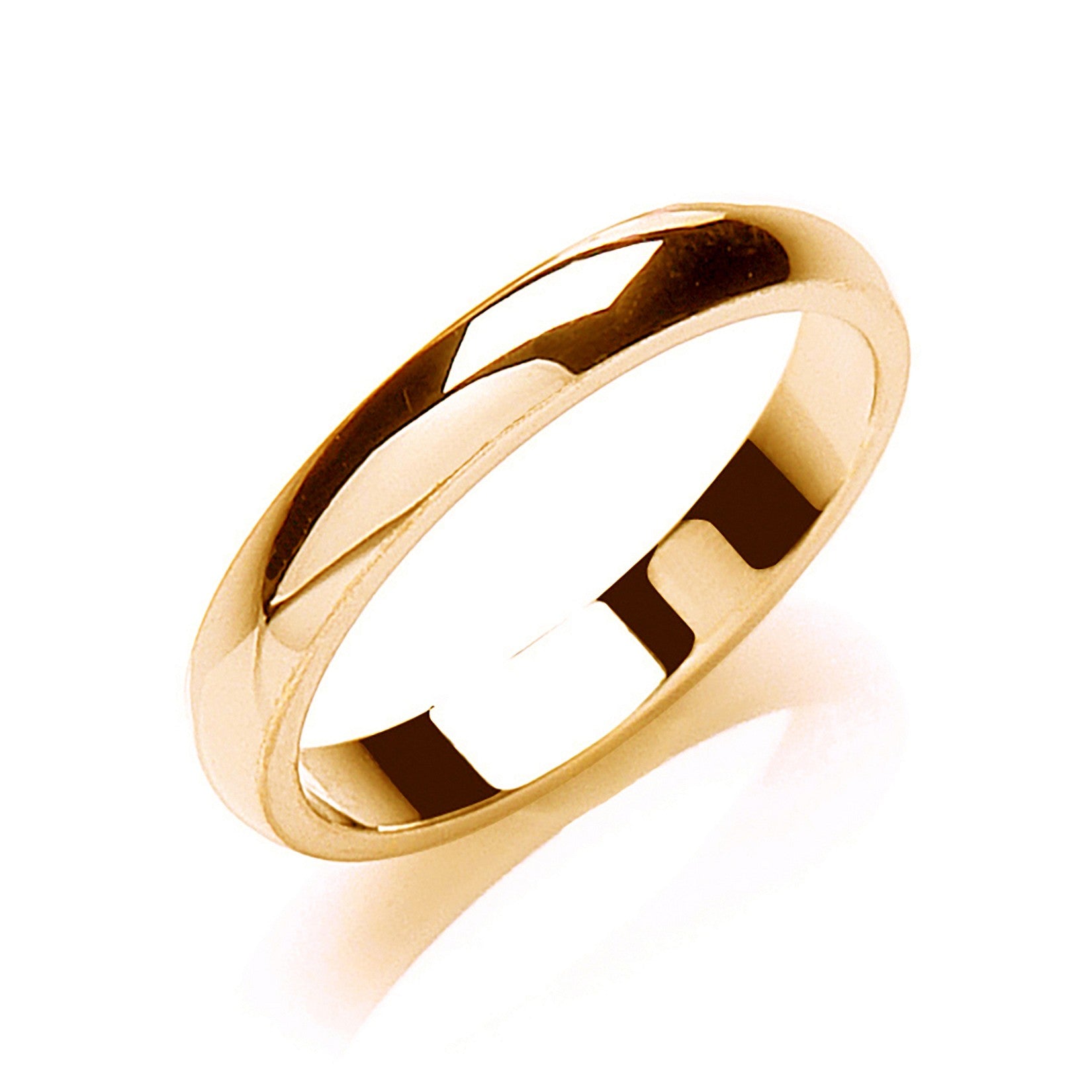 3mm Plain D Shape Wedding Band