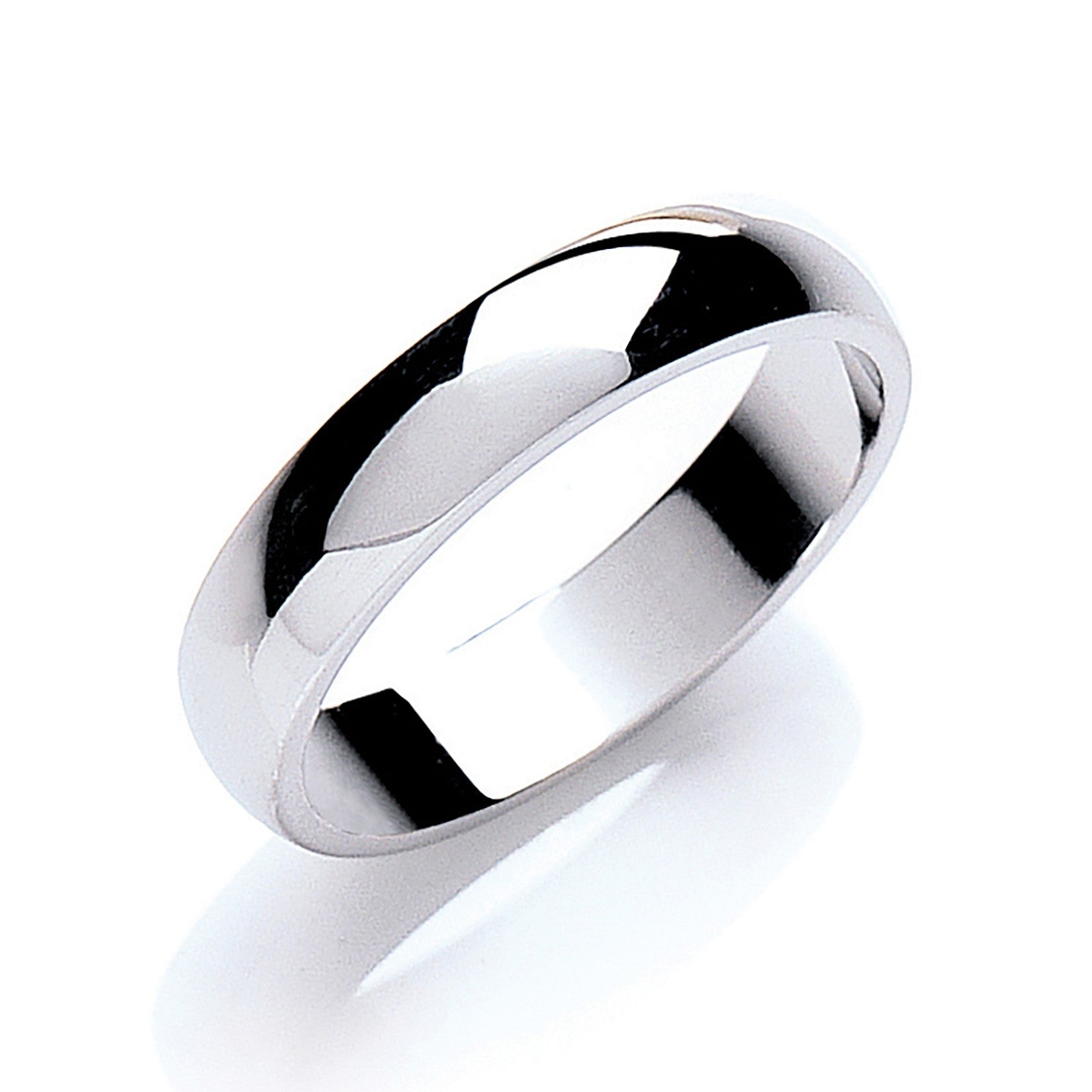 4mm Plain D Shape Wedding Band