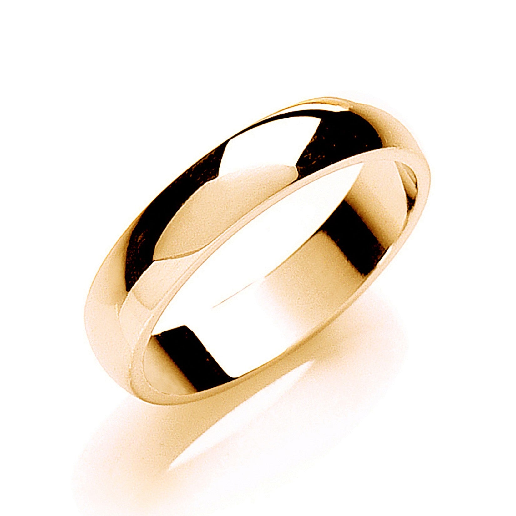 4mm Plain D Shape Wedding Band