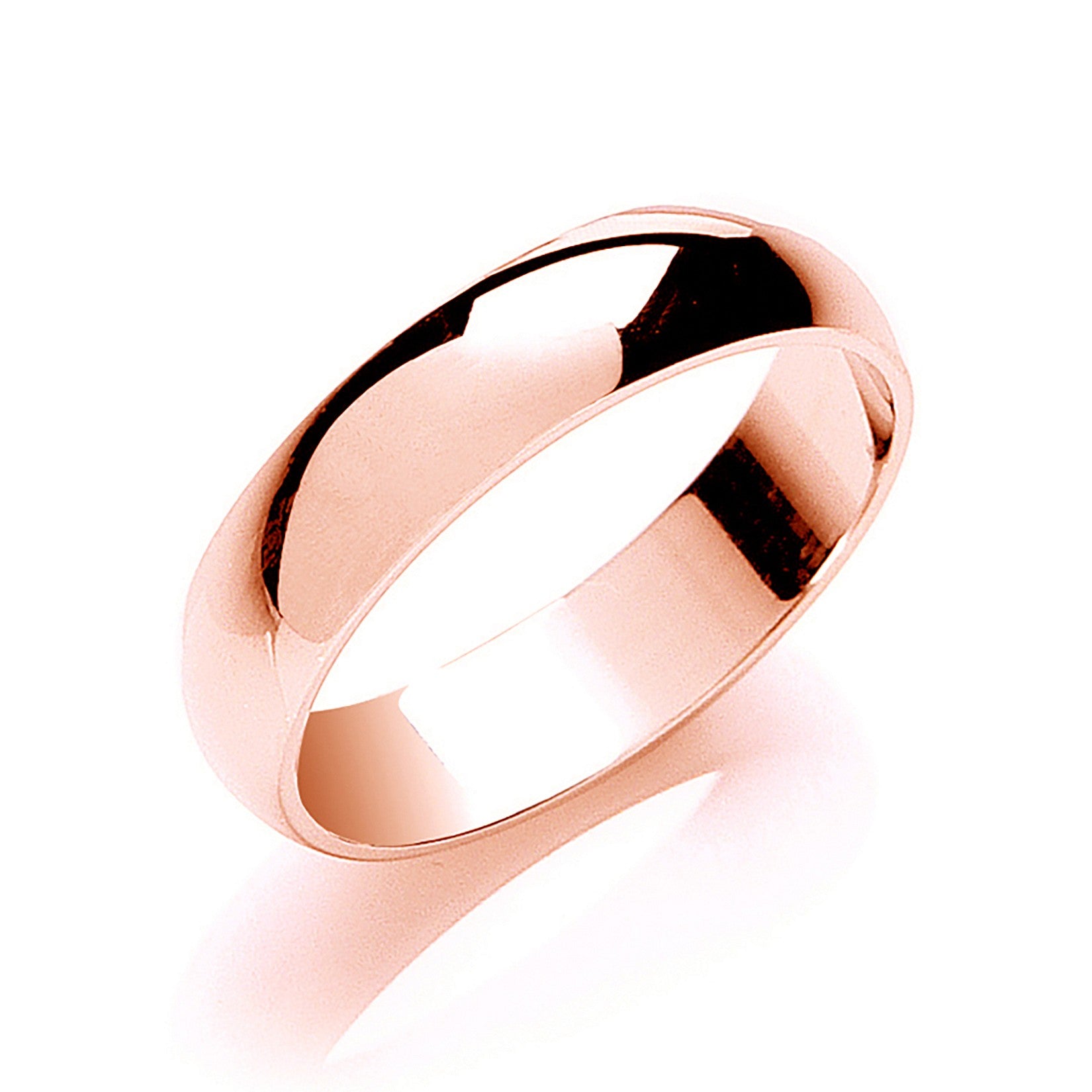 5mm Plain D Shape Wedding Band