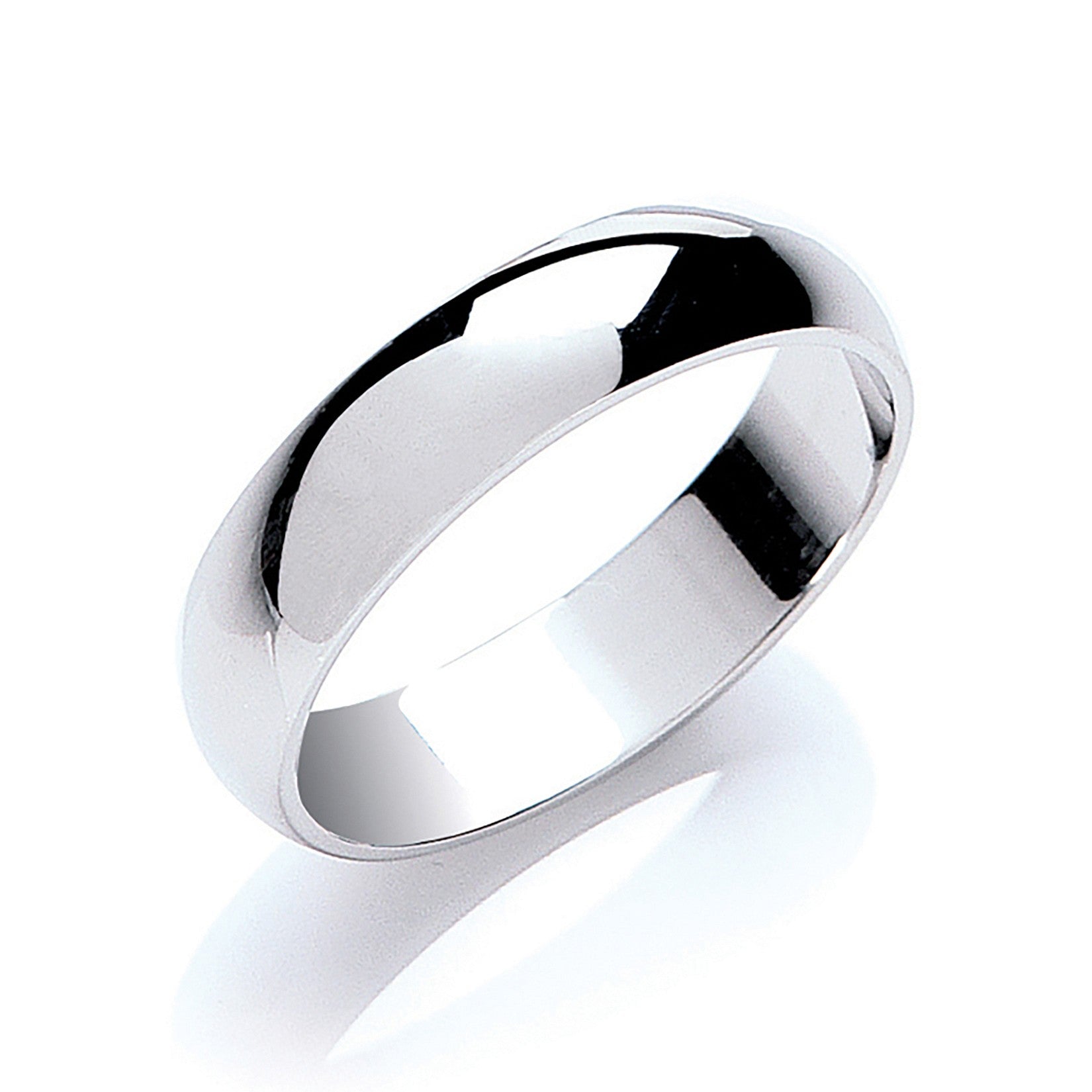 5mm Plain D Shape Wedding Band