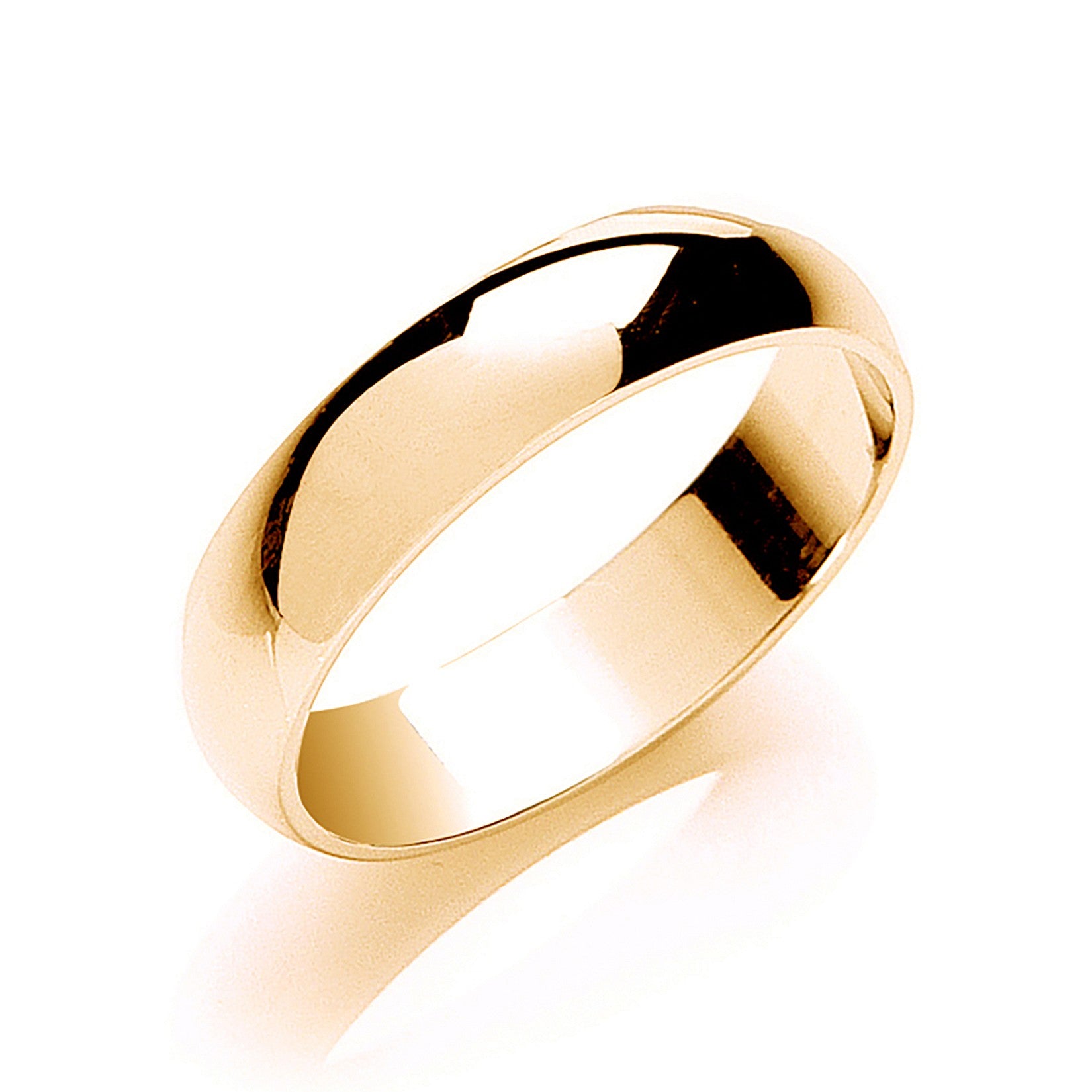 5mm Plain D Shape Wedding Band