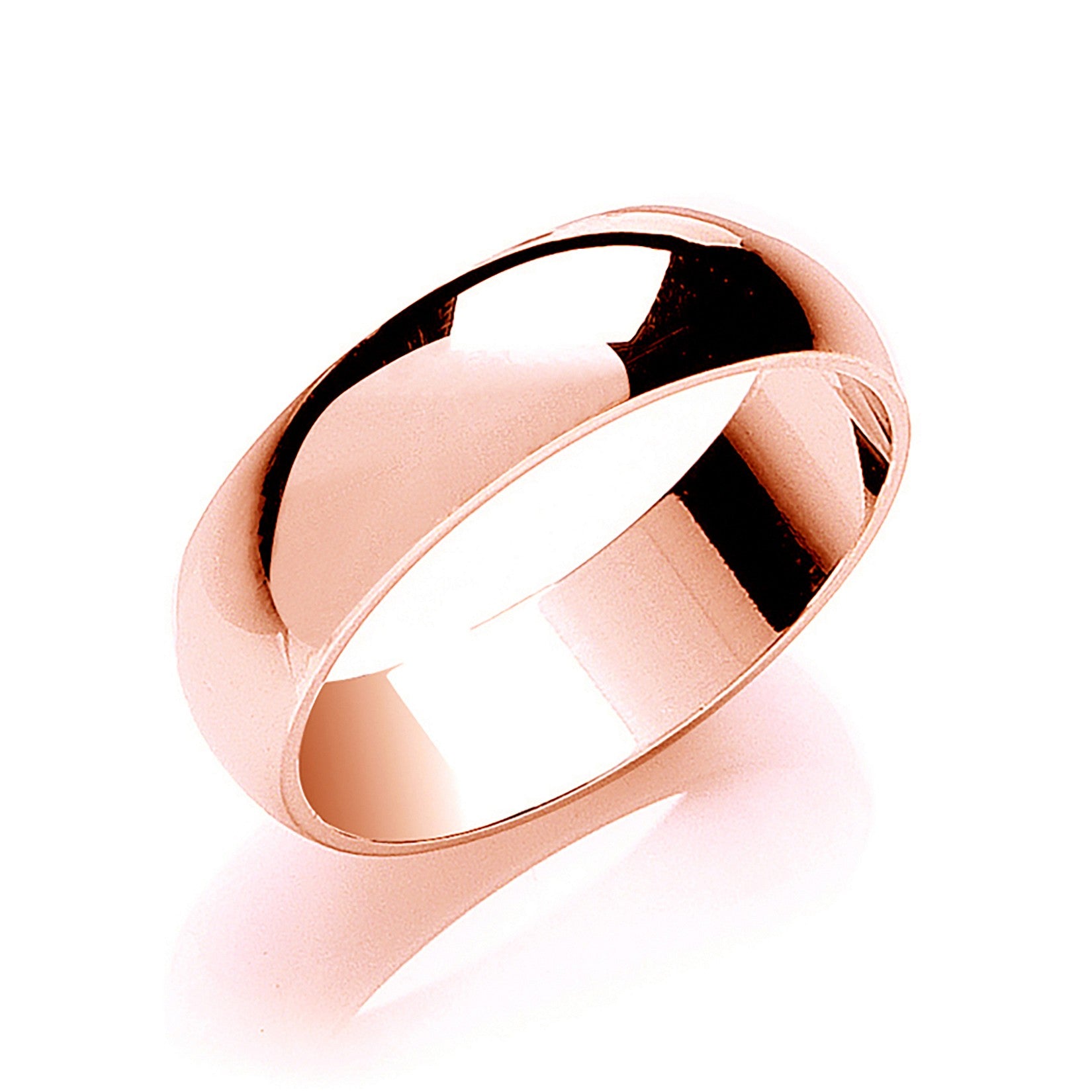 6mm Plain D Shape Wedding Band