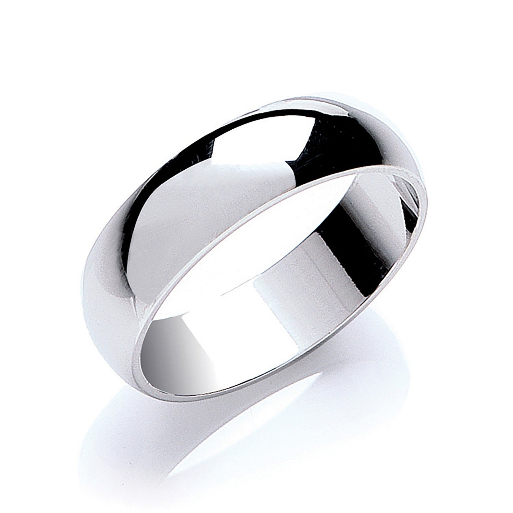 6mm Plain D Shape Wedding Band