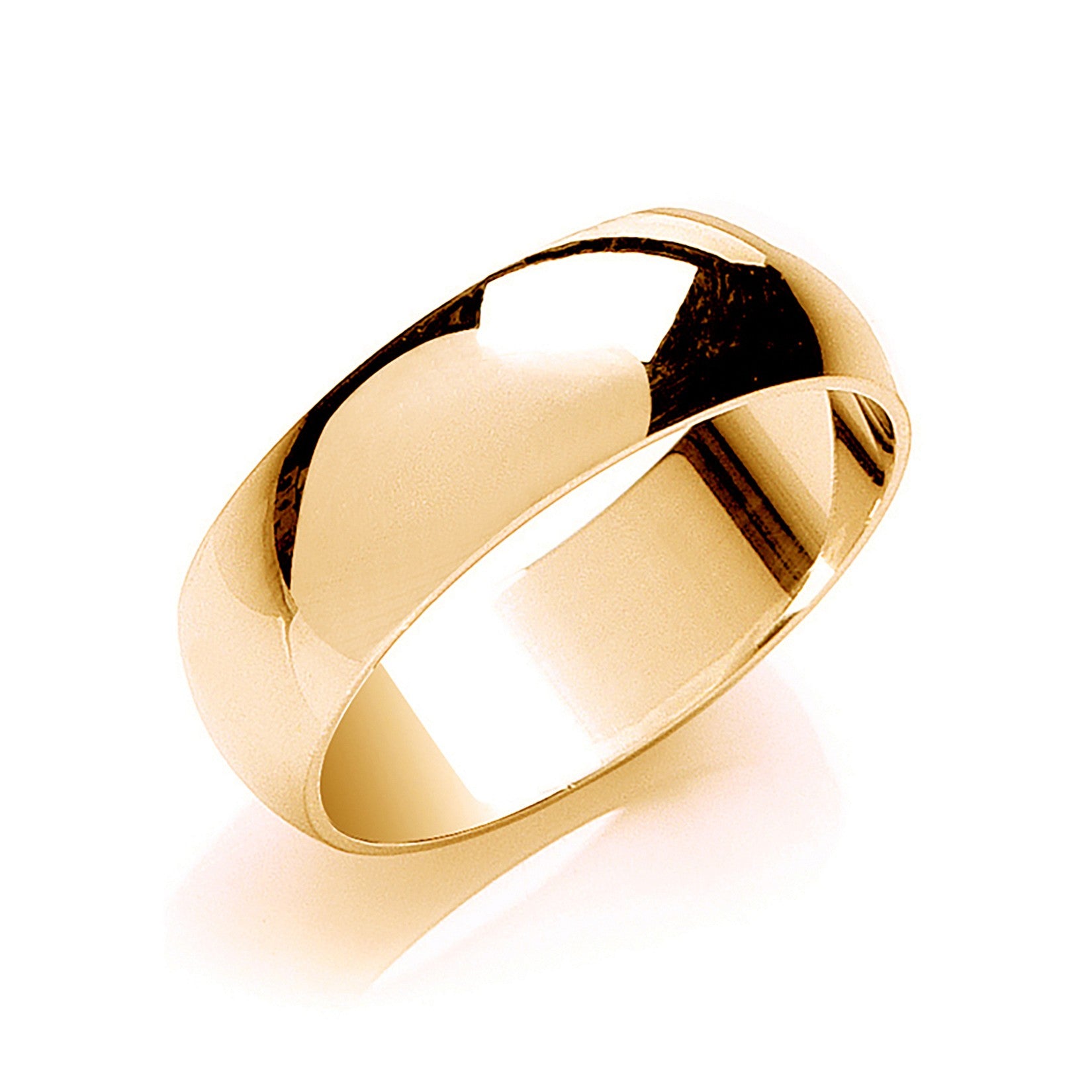 7mm Plain D Shape Wedding Band