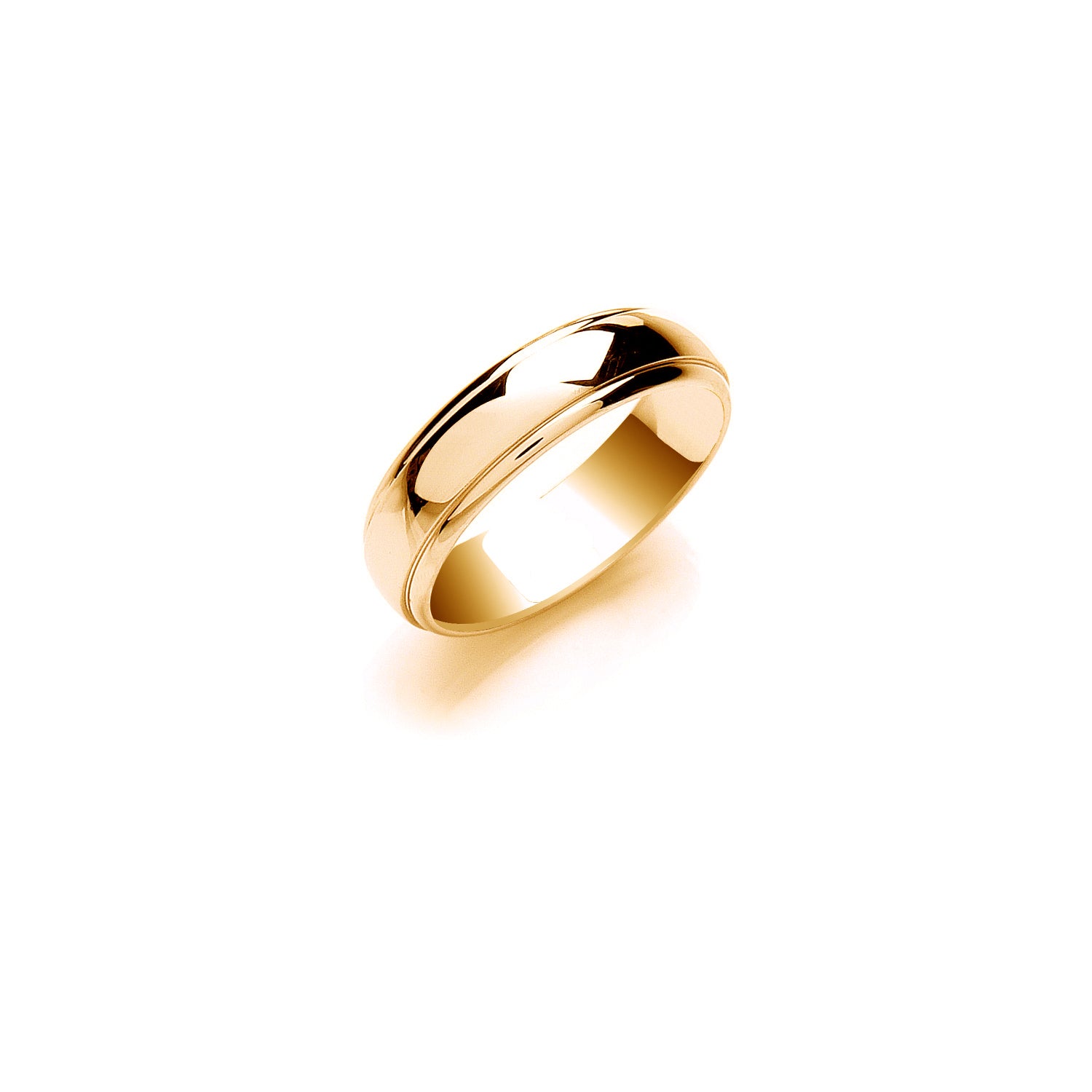 6mm Court Track Edge Wedding Band