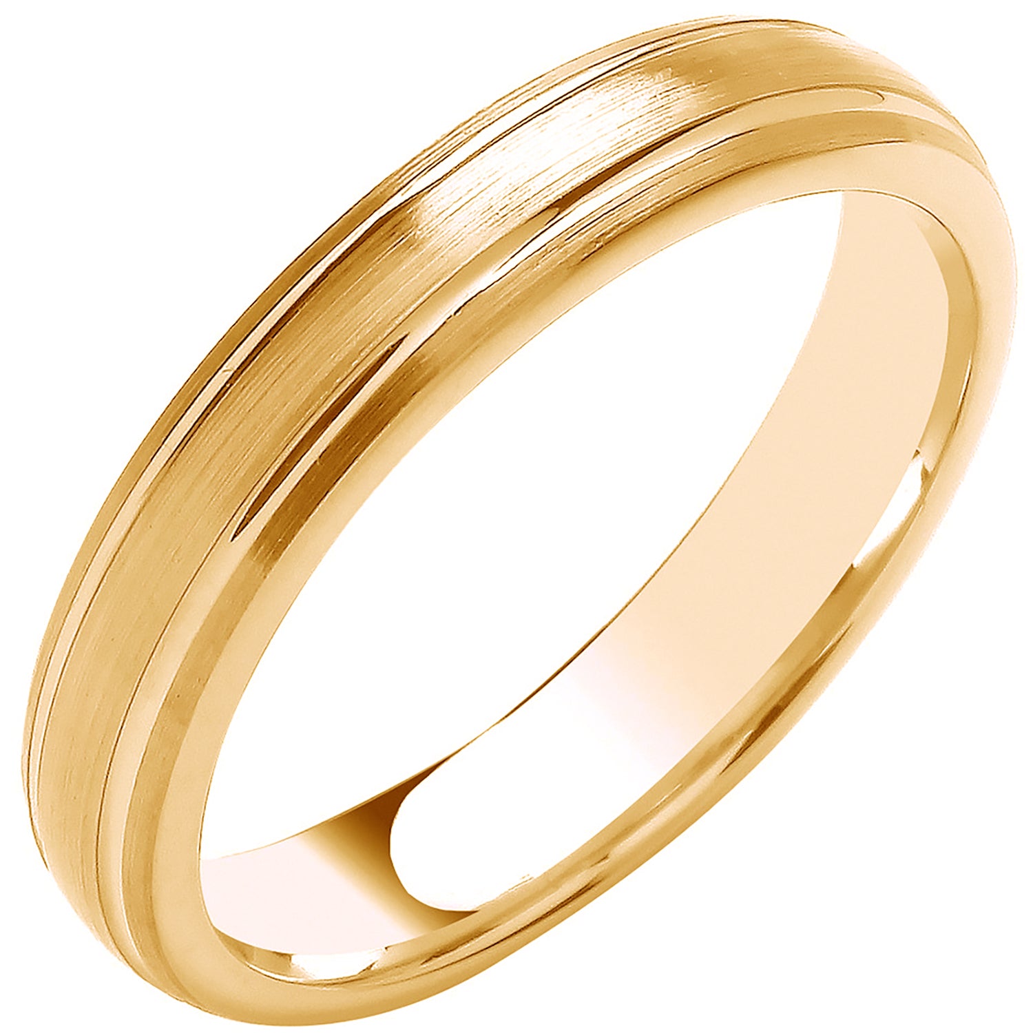 4mm Traditional Court Track Edges Wedding Band