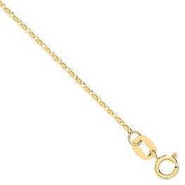 18ct Yellow Gold 0.9mm Diamond Cut Belcher Chain