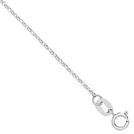 18ct White Gold 0.9mm Diamond Cut Belcher Chain