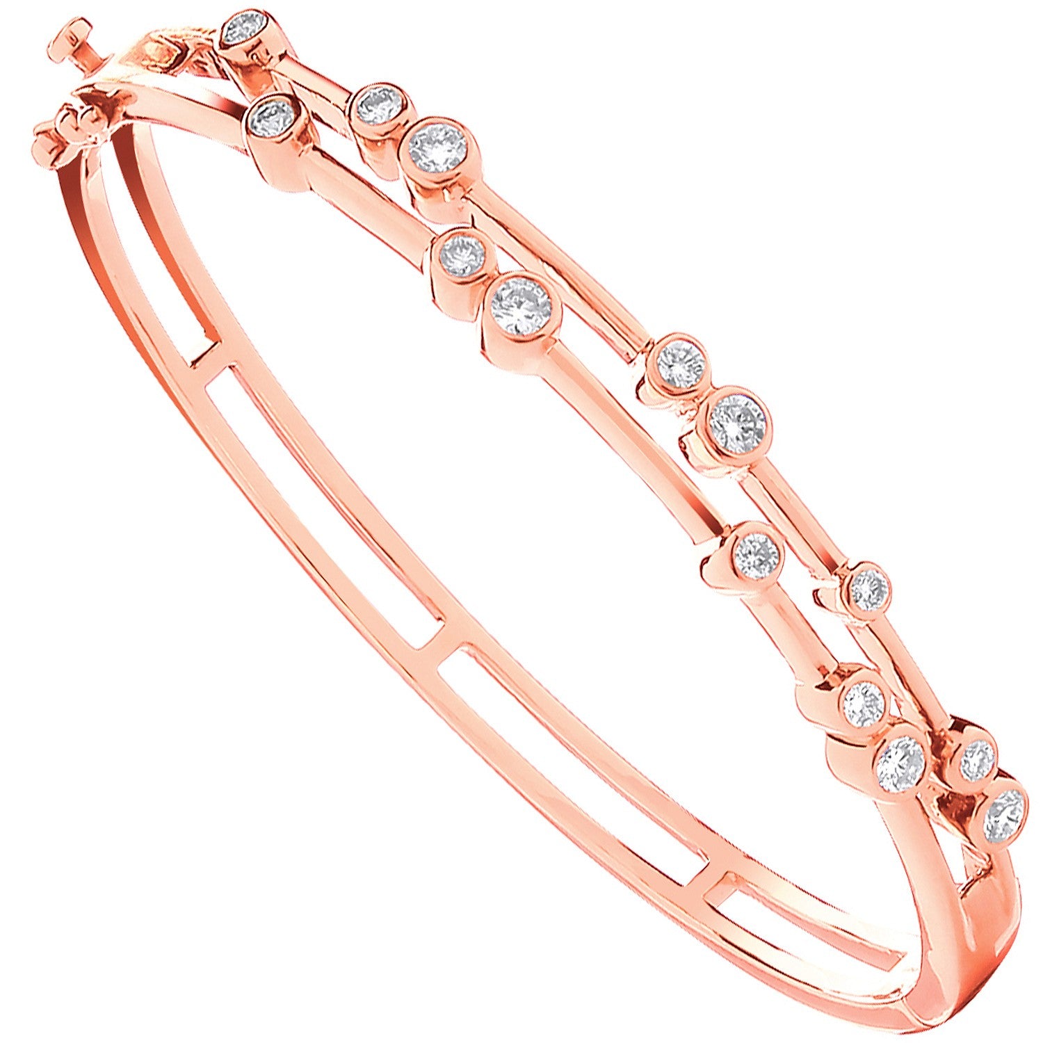 18ct Rose Gold 1.00ctw Dress Diamond Bangle