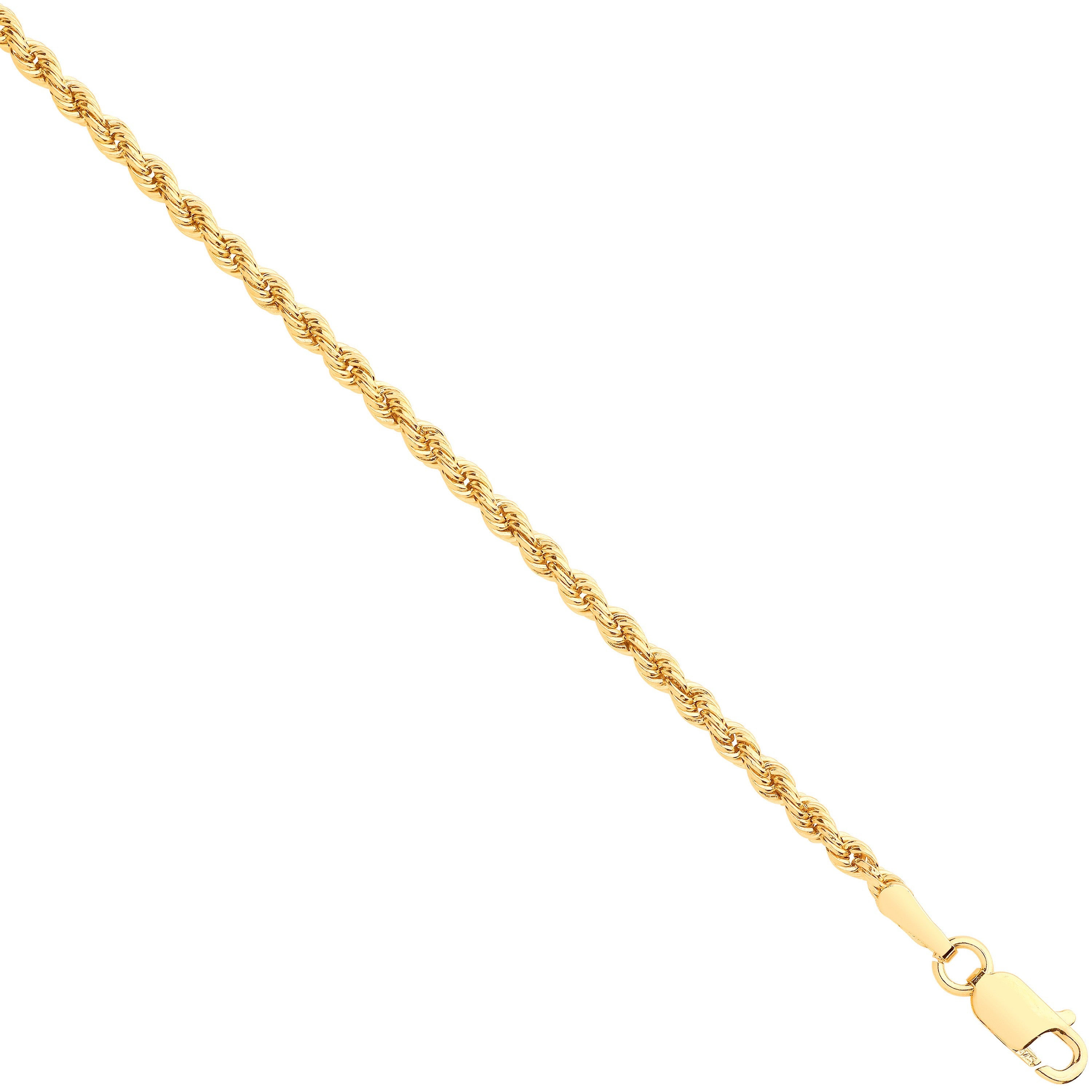 Yellow Gold 2.0mm  Hollow Rope Chain