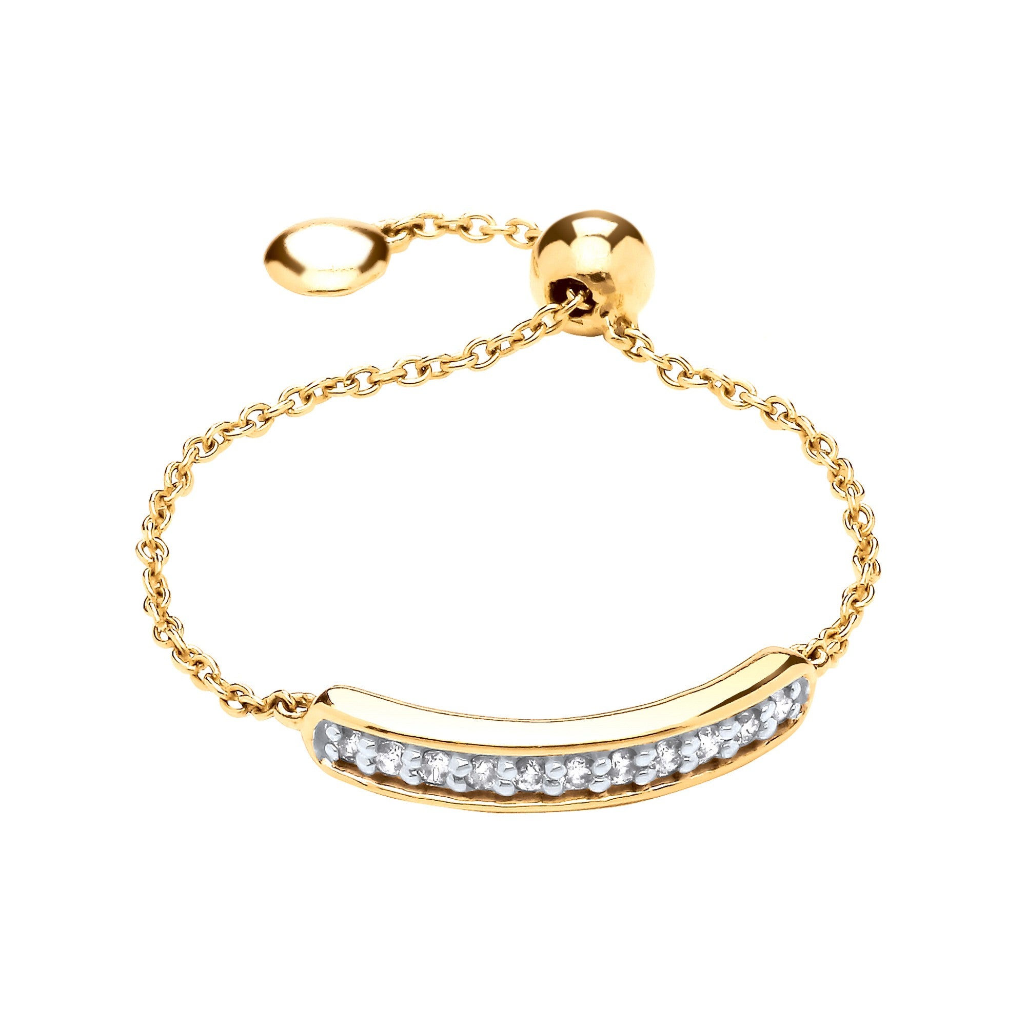 9ct Yellow Gold adjustable 0.07ct Diamond ring