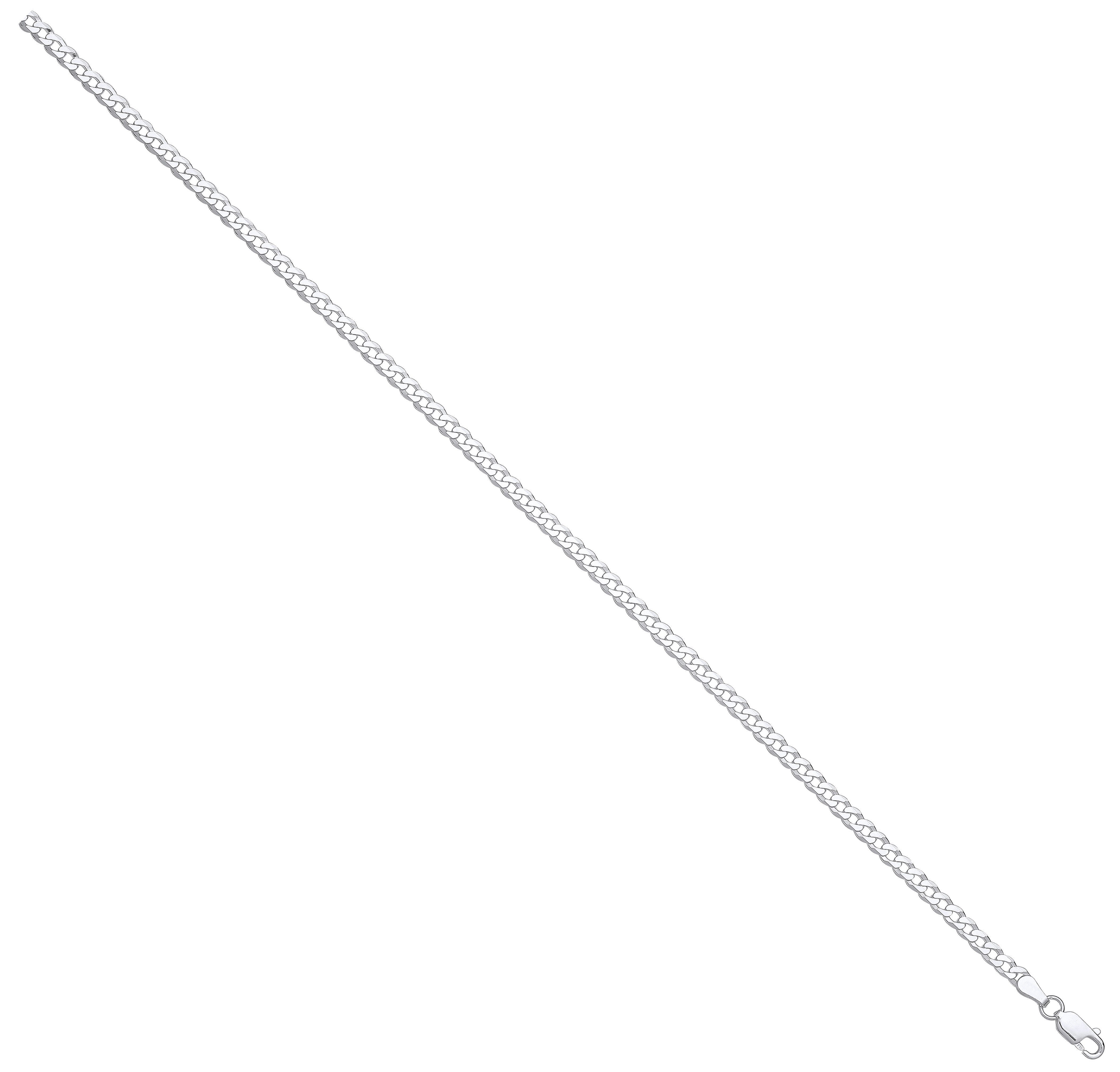 Silver Economy Flat 3.3mm Curb Chain