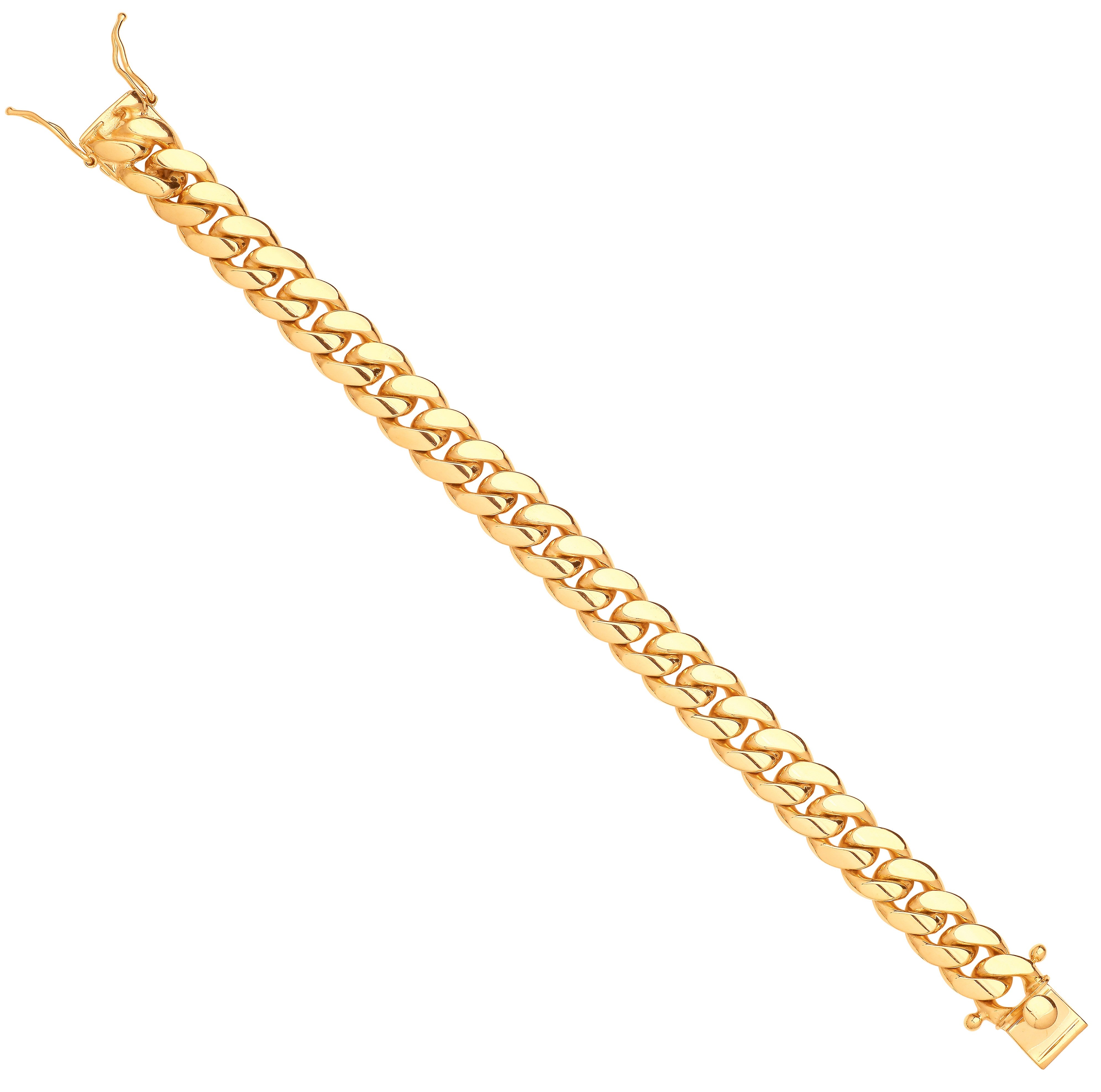Yellow Gold Cuban Link Solid 12.5mm Gents Bracelet
