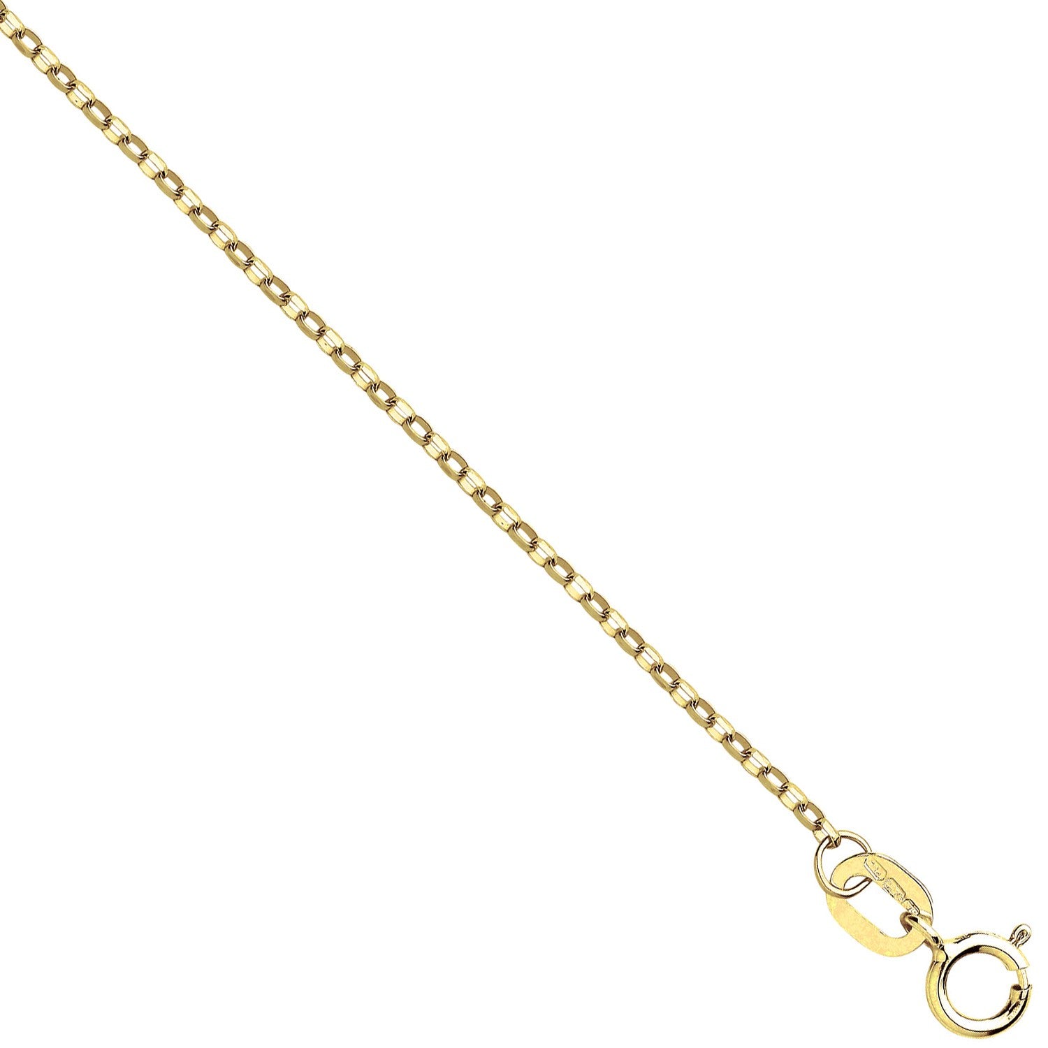 Yellow Gold 0.9mm Diamond Cut Trace Chain