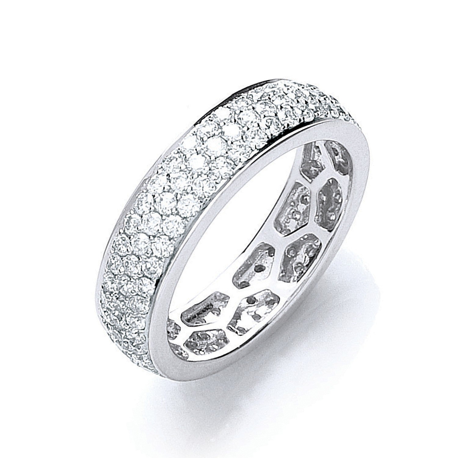 18ct White Gold 1.40ct Pave Set Full ET Ring