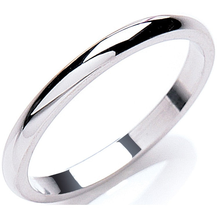 2mm Premium Plain D Shape Wedding Band