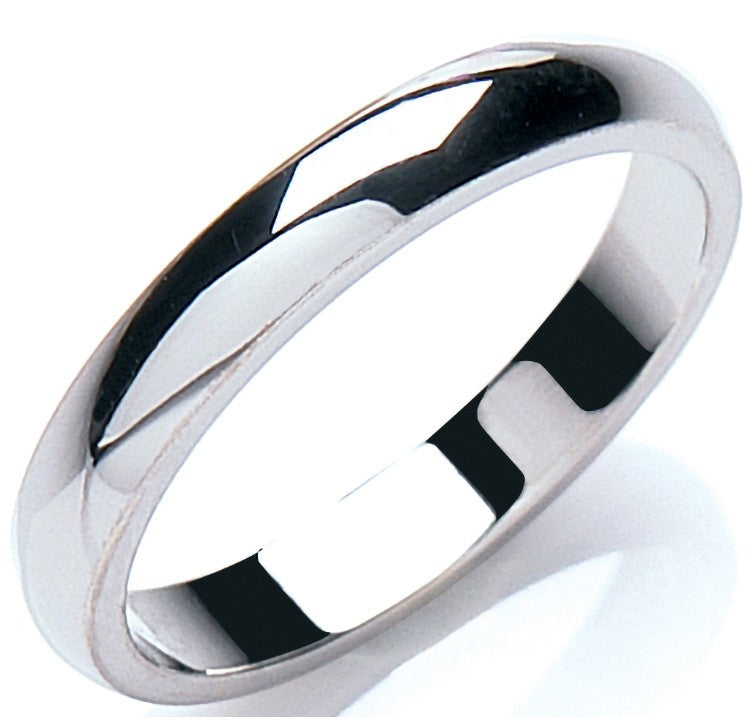 3mm Premium Plain D Shape Wedding Band