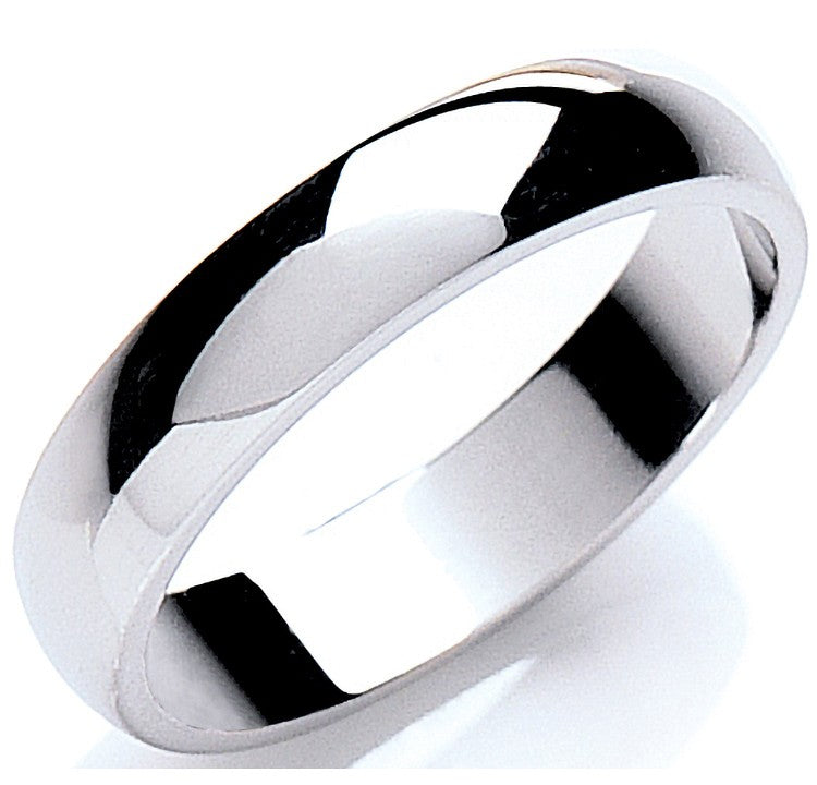 4mm Premium Plain D Shape Wedding Band