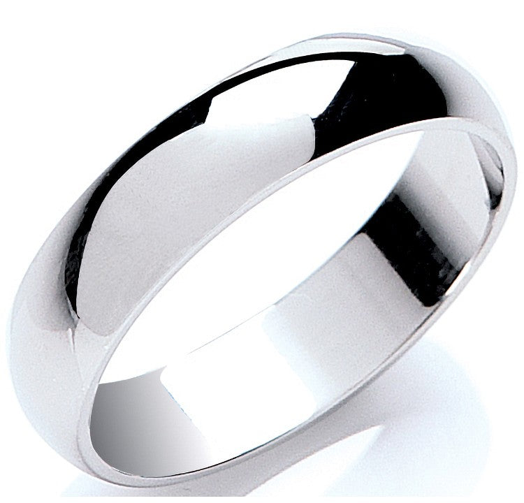 5mm Premium Plain D Shape Wedding Band